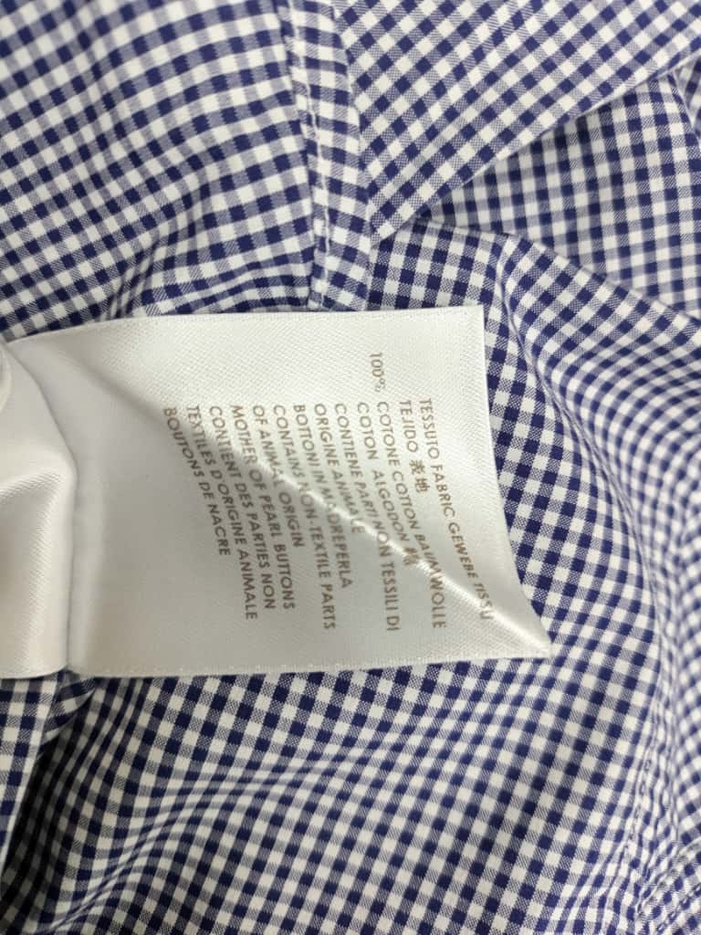 Men's Gucci Gingham Button-Down Shirt in Blue and White Cotton - Image 10