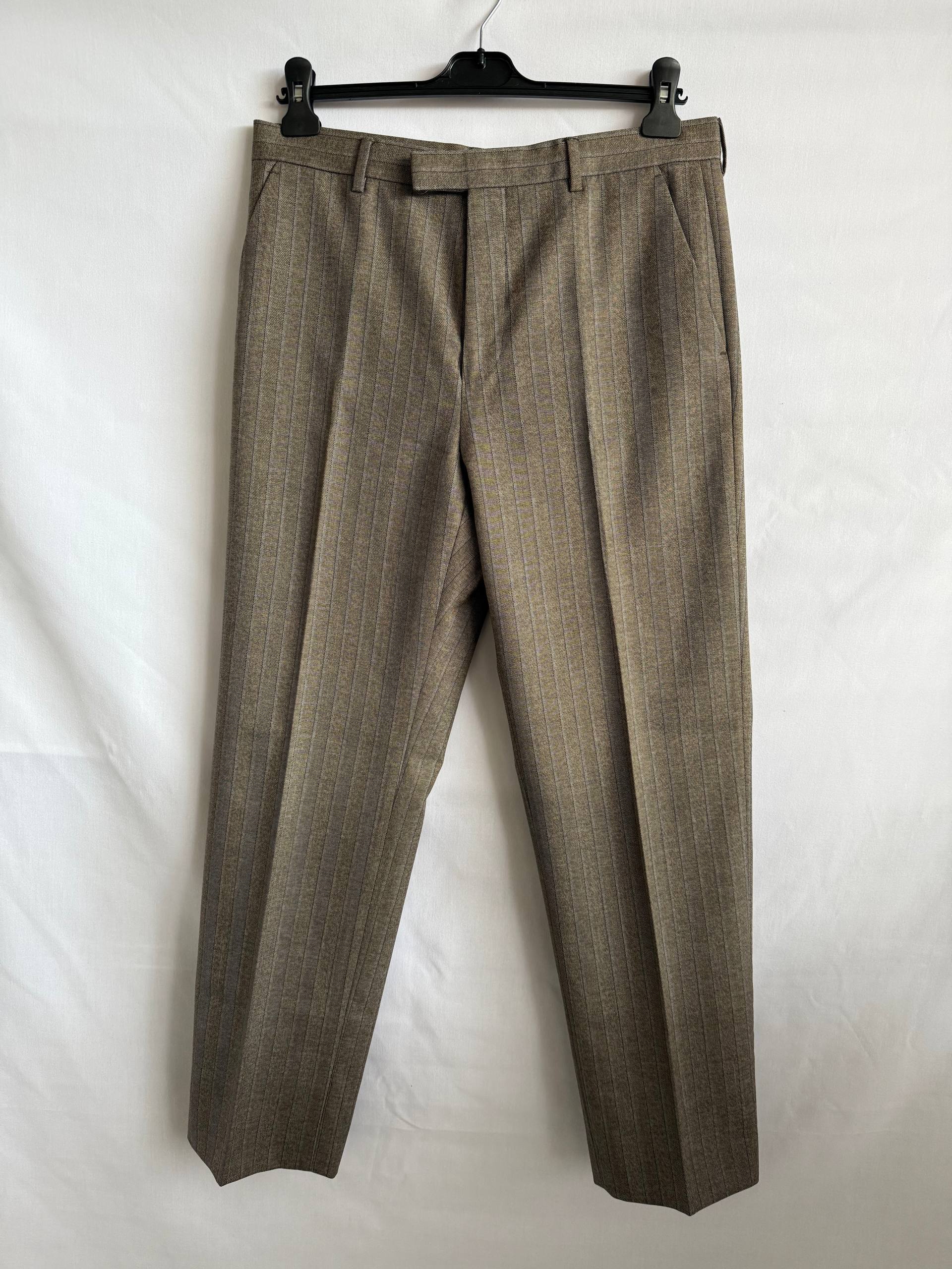 Men's  Gucci Herringbone Striped Trousers in brown Wool - Image 5