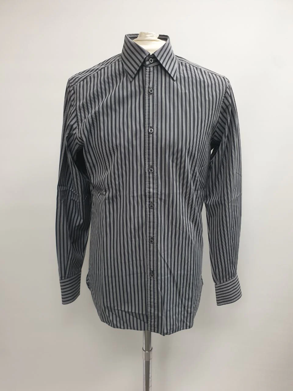 Men's Gucci Long Sleeve Striped Button Down Shirt in Grey Cotton - Image 6