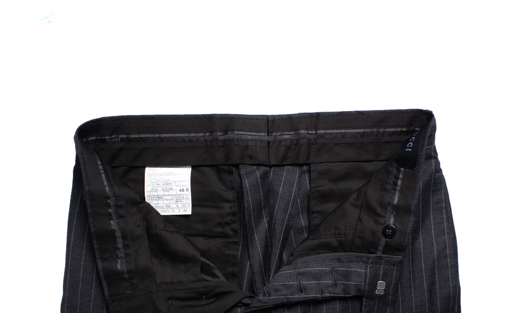 Men's Gucci, pinstripe trousers in grey - Image 6