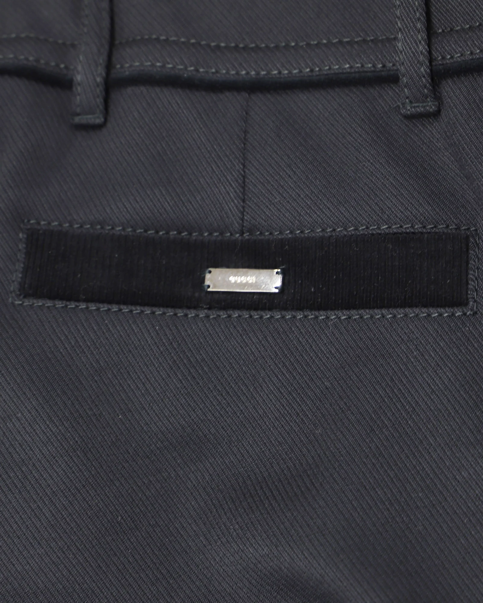 Women's Gucci Black Pants with Silver Zip Detail in Black Nylon - Image 5