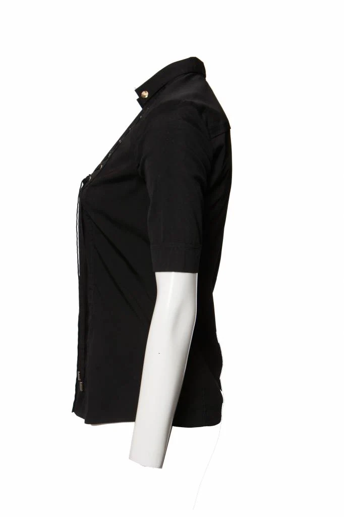 Women's Gucci, Black top with gold push buttons. - Image 4