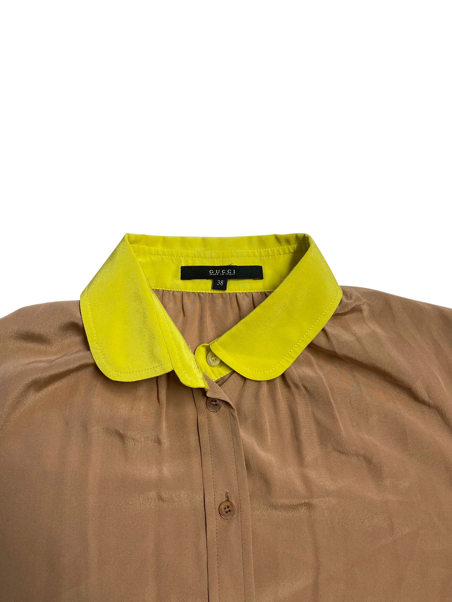 Women's Gucci Buttondown Shirt in Brown Silk - Image 3