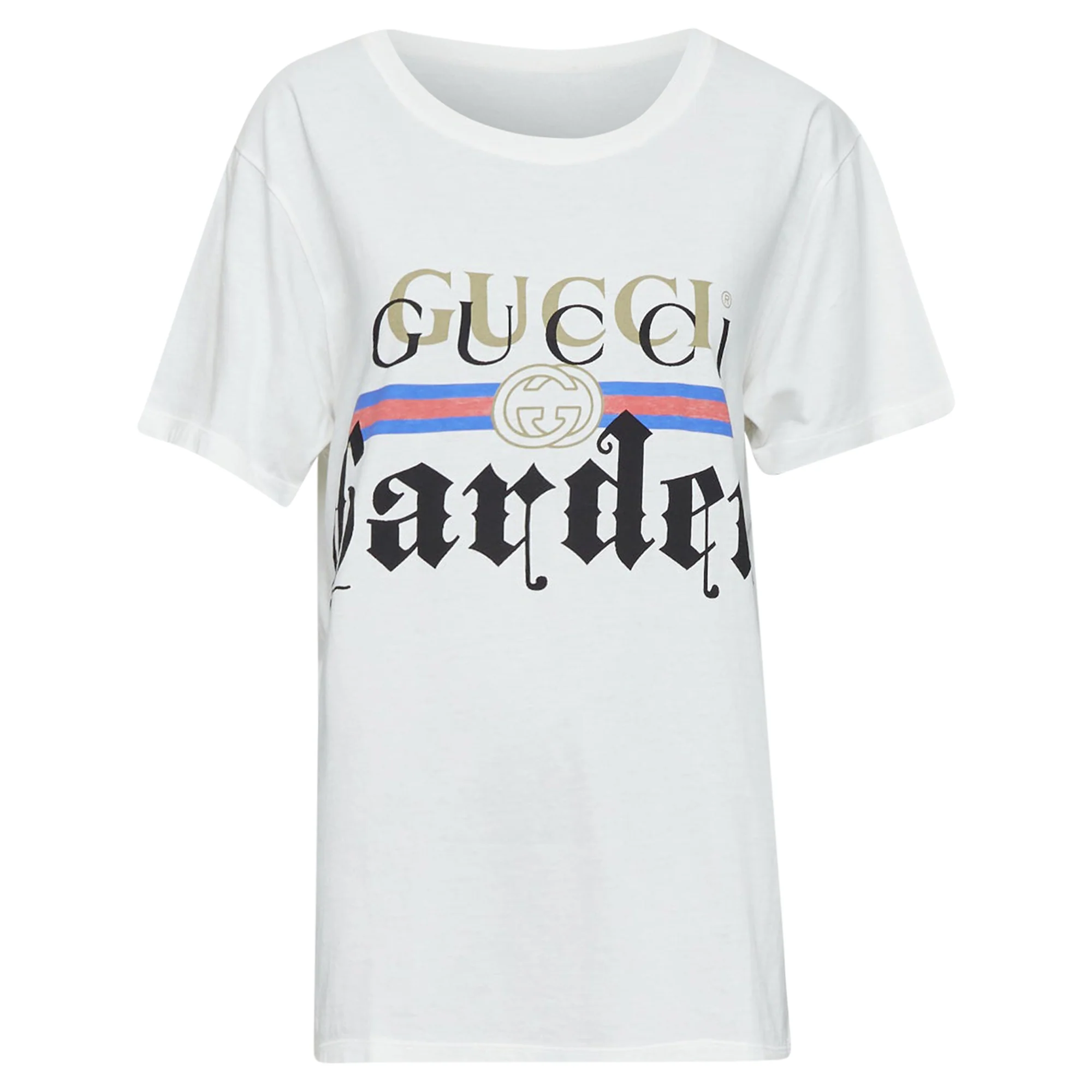 Women's GUCCI Garden off white double logo print embroidered back tshirt XS - Image 9