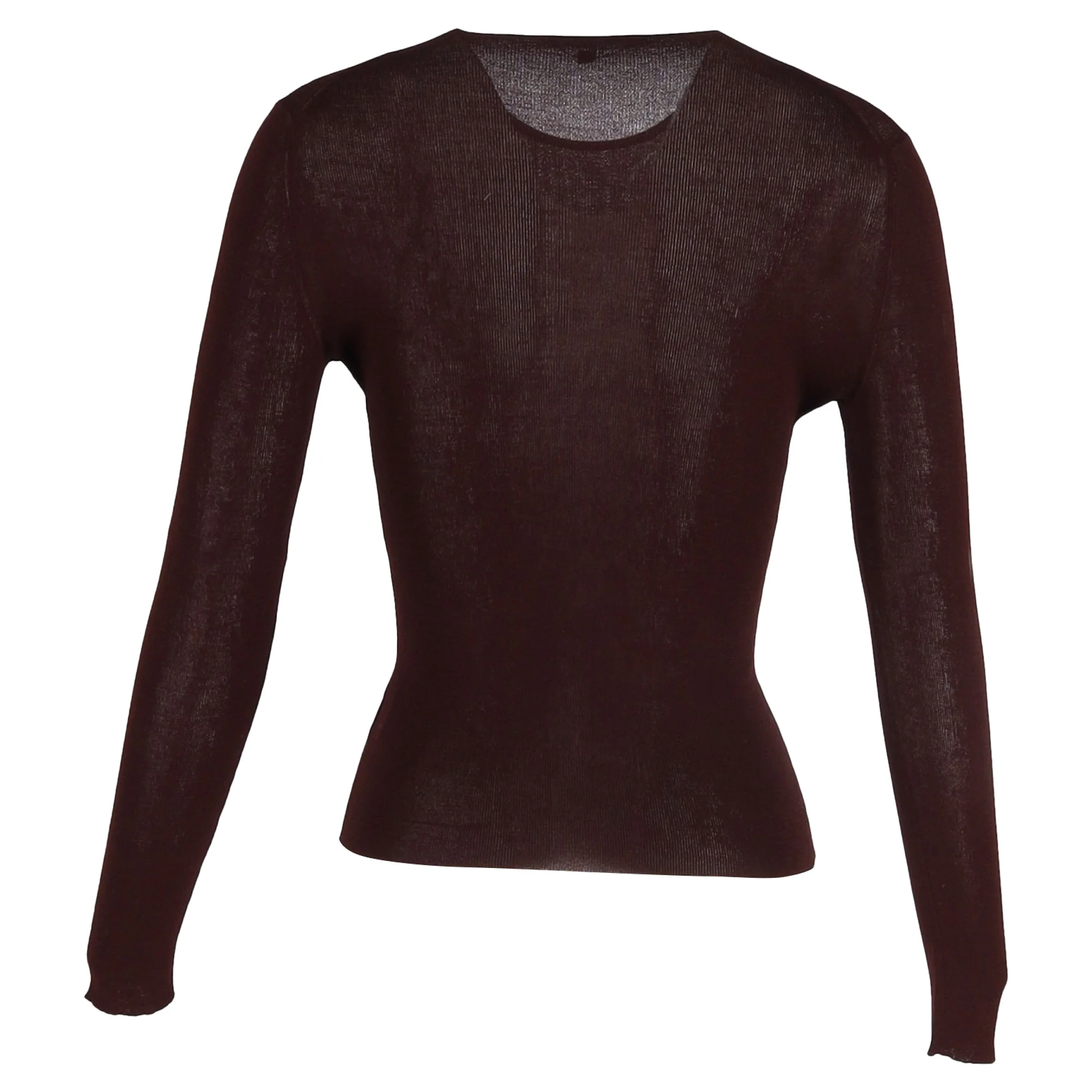 Women's Gucci Knitted Crewneck Long Sleeve Top in Burgundy Wool - Image 3