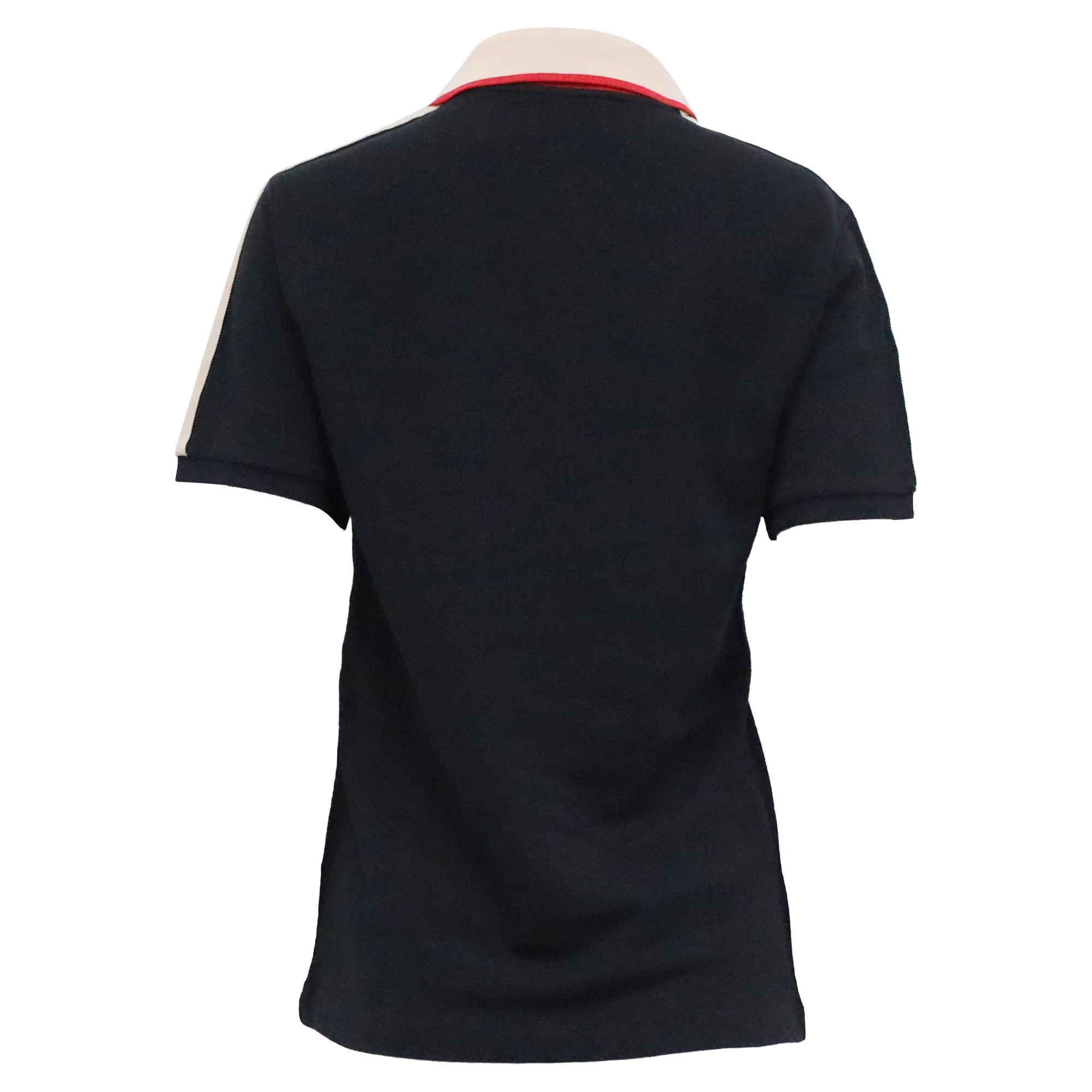 Women's Gucci Logo Stripe Detail Polo T-Shirt in Black Cotton - Image 4