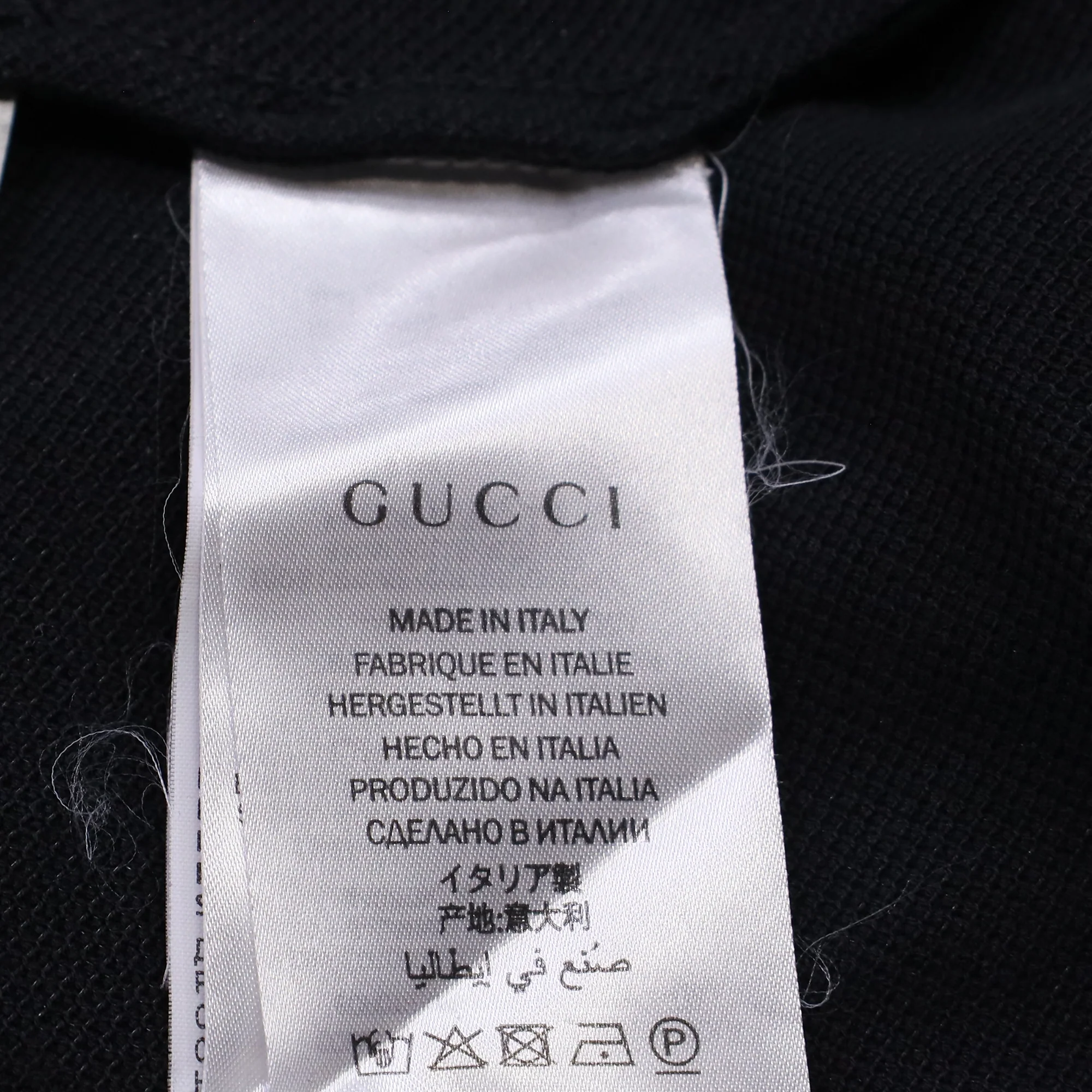 Women's Gucci Logo Stripe Detail Polo T-Shirt in Black Cotton - Image 6