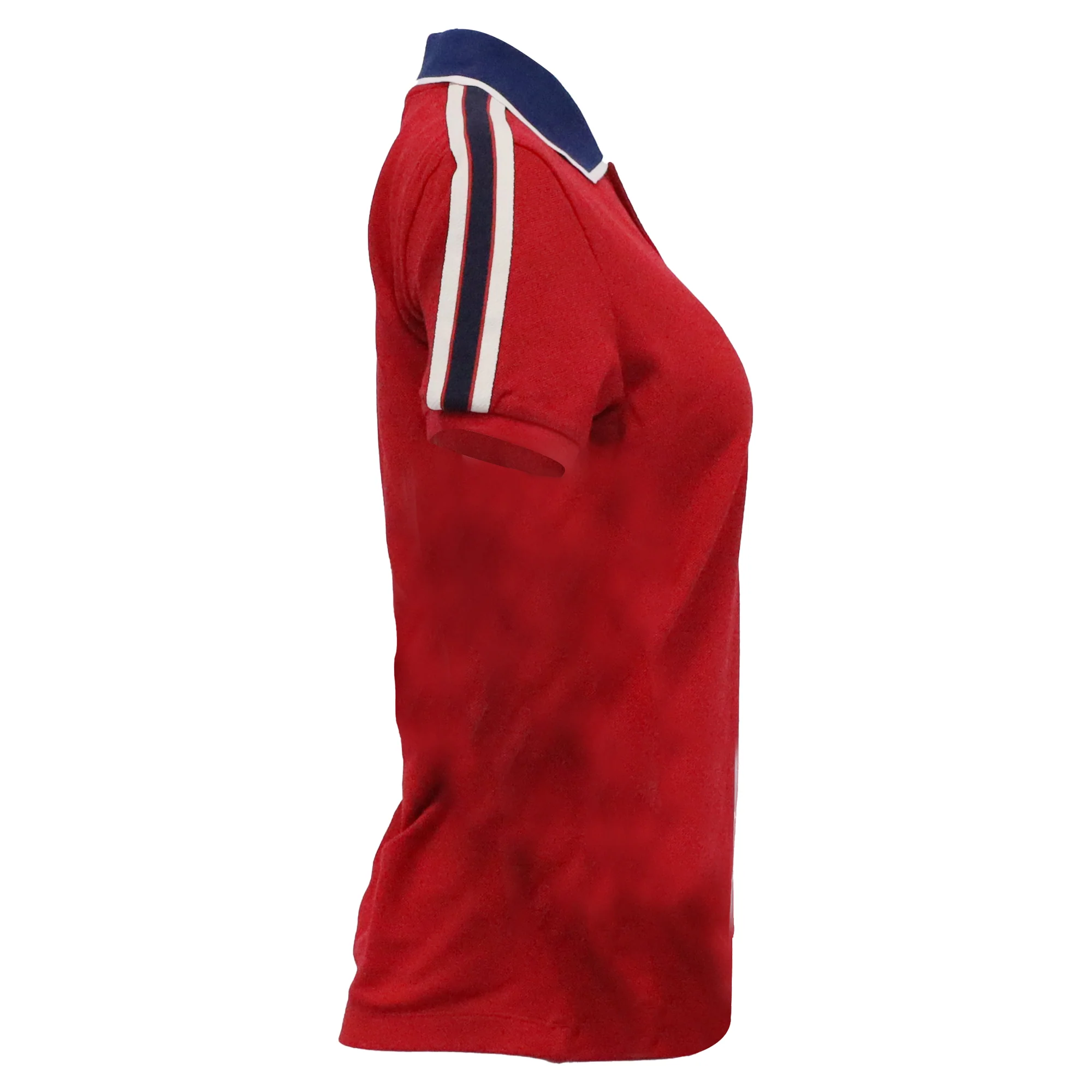 Women's Gucci Logo Stripe Detail Polo T-Shirt in Red Cotton - Image 3