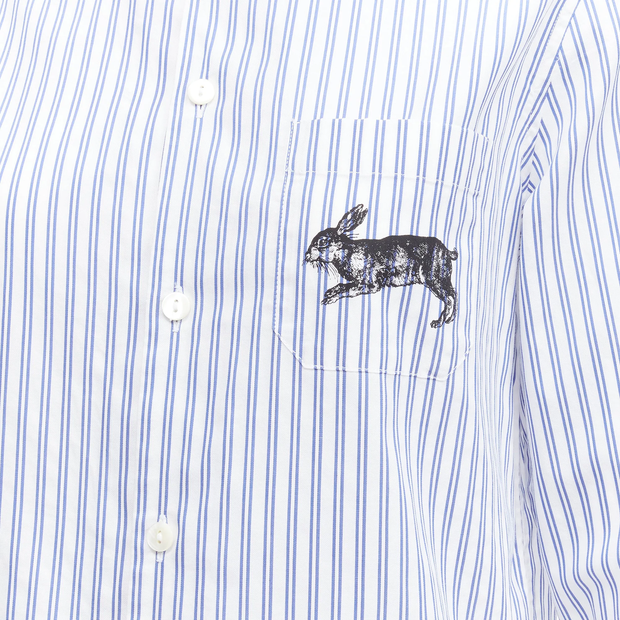 Women's Gucci rabbprint striped cotton pyjama dress shirt - Image 2