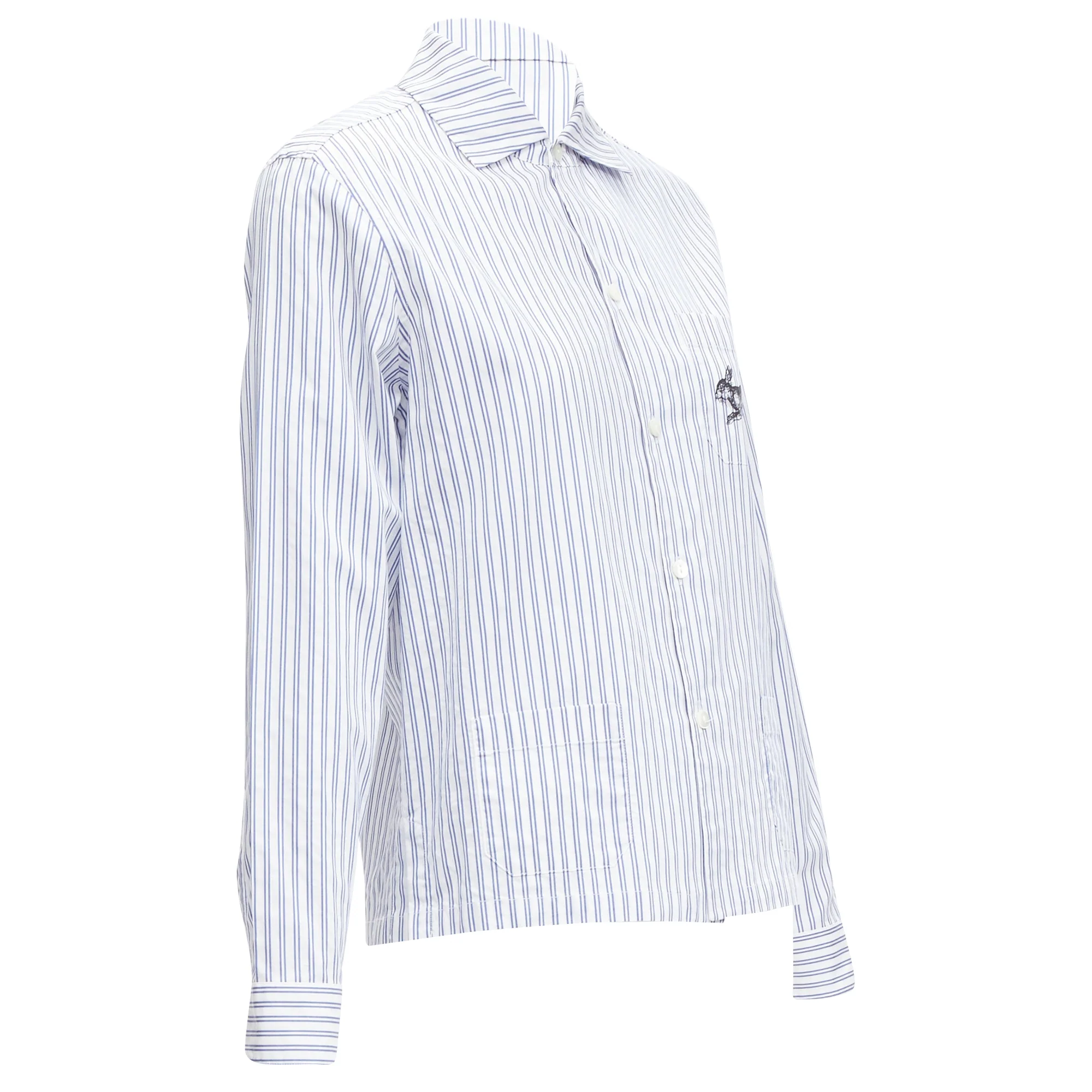 Women's Gucci rabbprint striped cotton pyjama dress shirt - Image 3