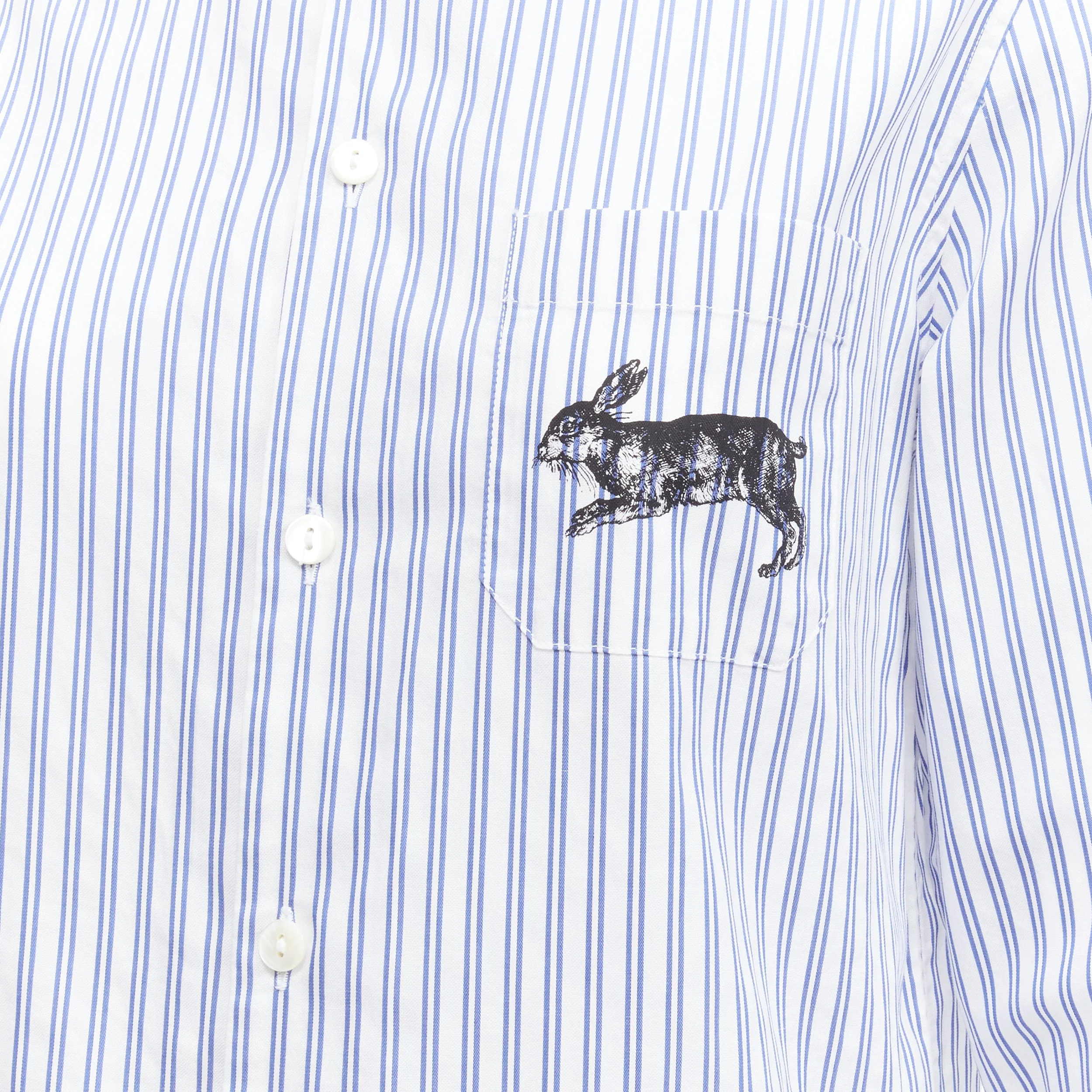 Women's Gucci rabbprint striped cotton pyjama dress shirt - Image 8