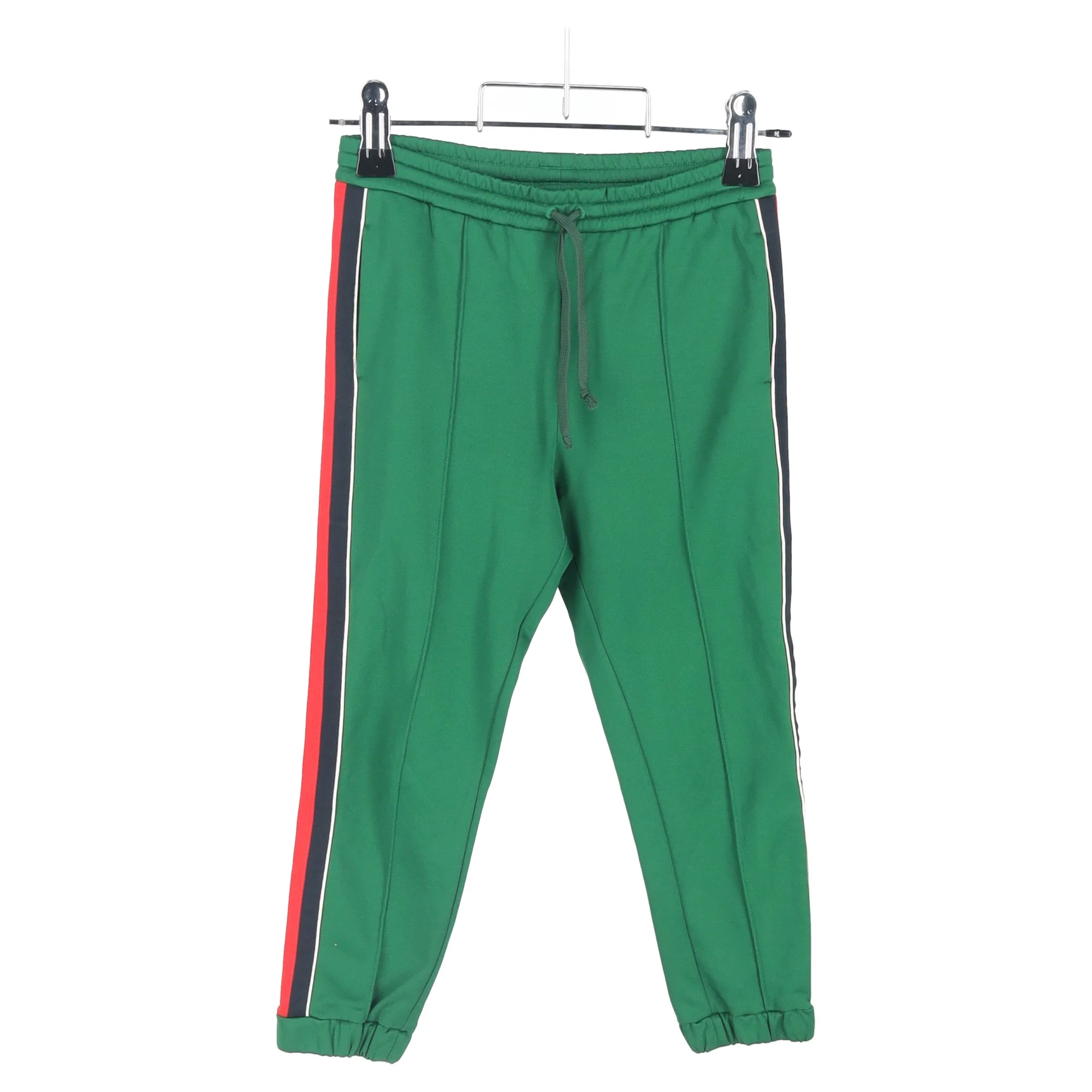 Women's Gucci Sylvie Web Accent Joggers in Green Polyester - Image 4