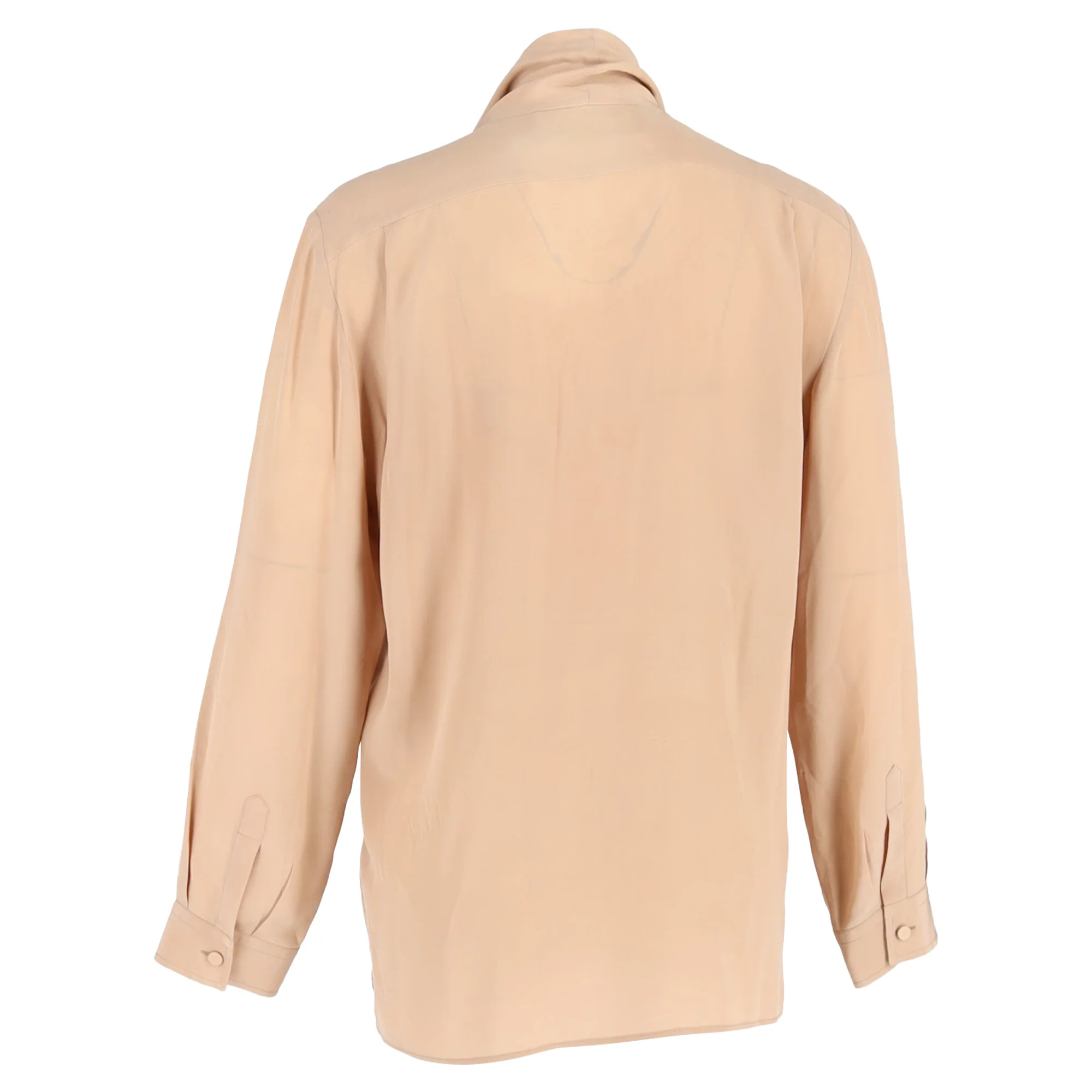 Women's Gucci Tie Neck Blouse in Beige Silk - Image 3