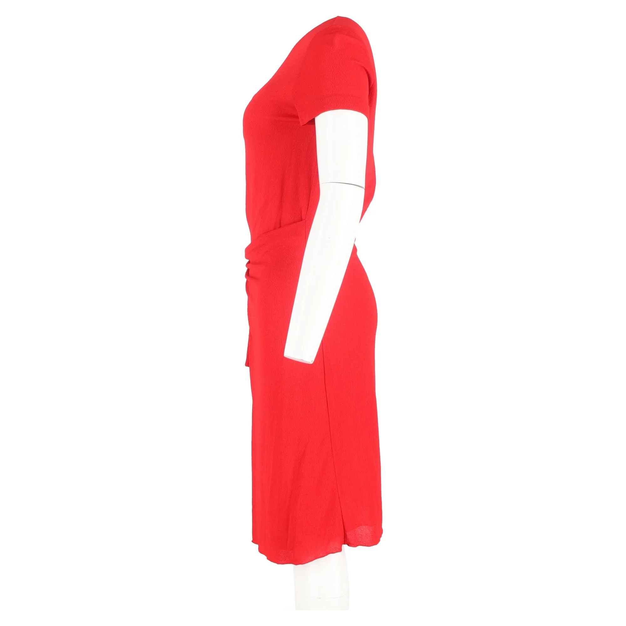 Women's Gucci Wrap-Effect Midi Dress in Red Viscose - Image 5