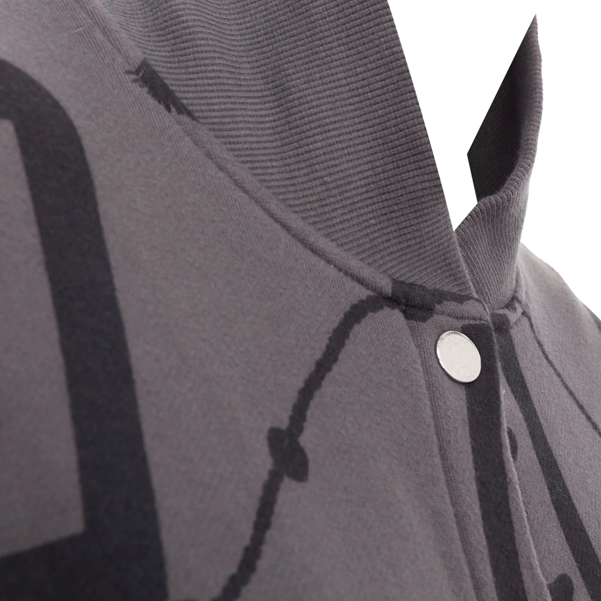 Women's HERMES  2021 Poste et Cavalerie grey black rope print bomber jacket FR42 XL - Image 2