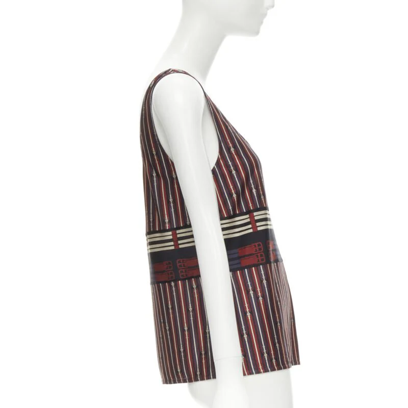 Women's Hermes buckle print scoop neck casual tank top - Image 10