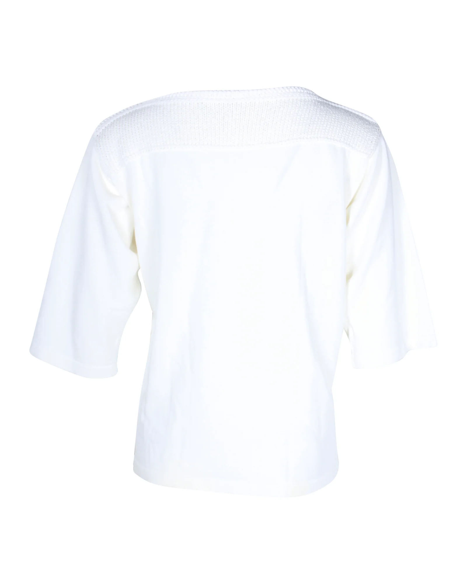 Women's Hermes Knit Top in Cream Cotton and Viscose - Image 3