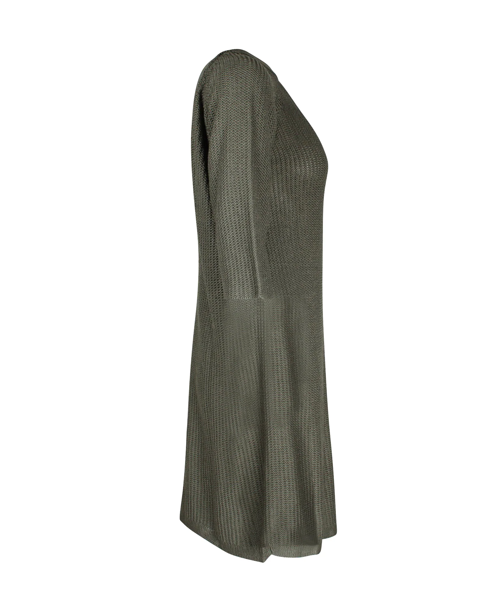 Women's Hermes Knitted Tunic Knee Length Dress in Green Silk - Image 2