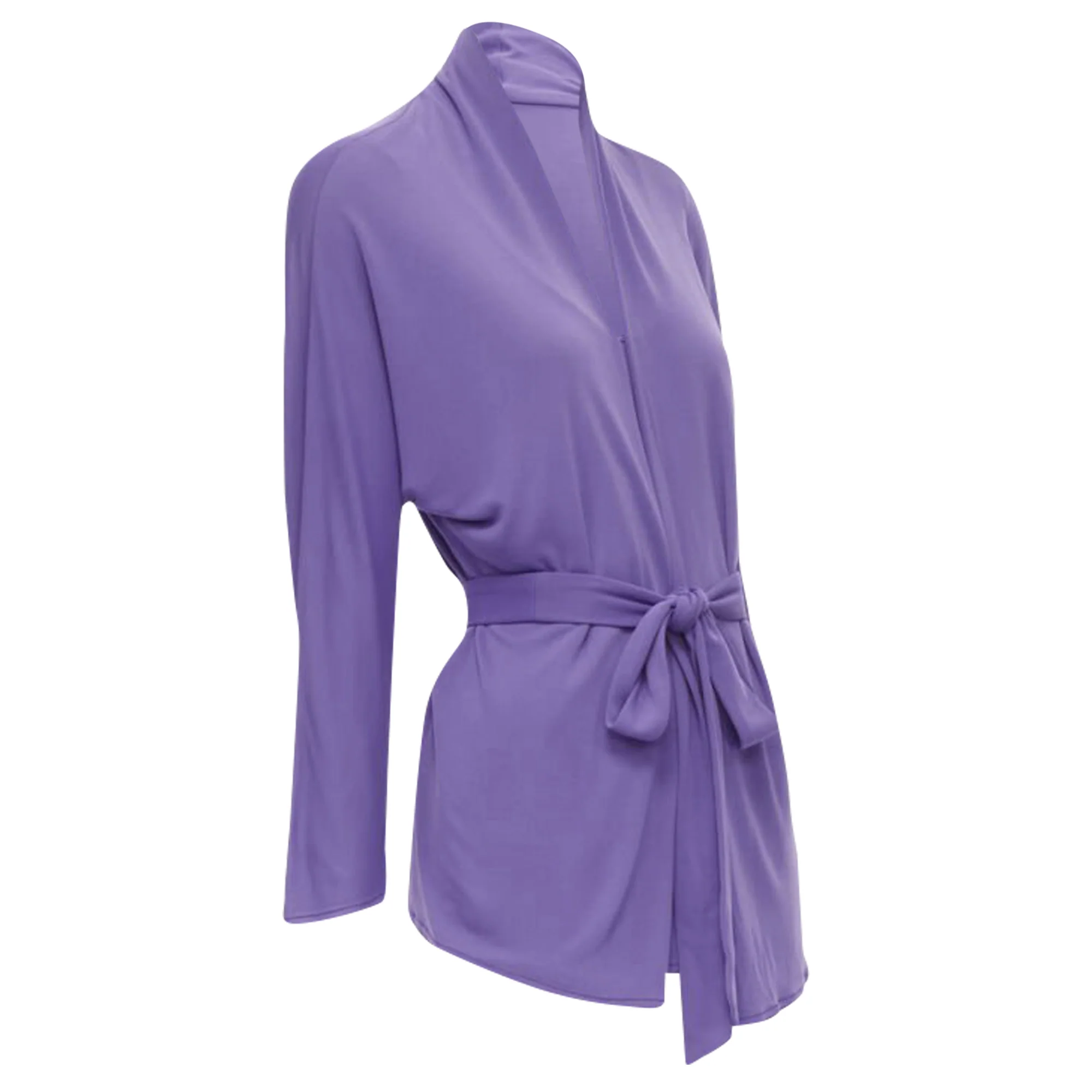 Women's Hermes viscose scoop neck belted cardigan top - Image 3