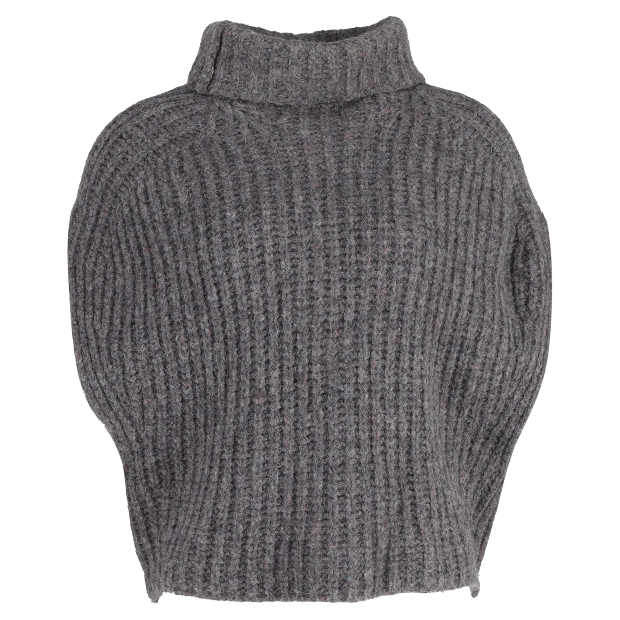 Women's Isabel Marant Ivy Turtleneck Sleeveless Sweater in Grey Wool