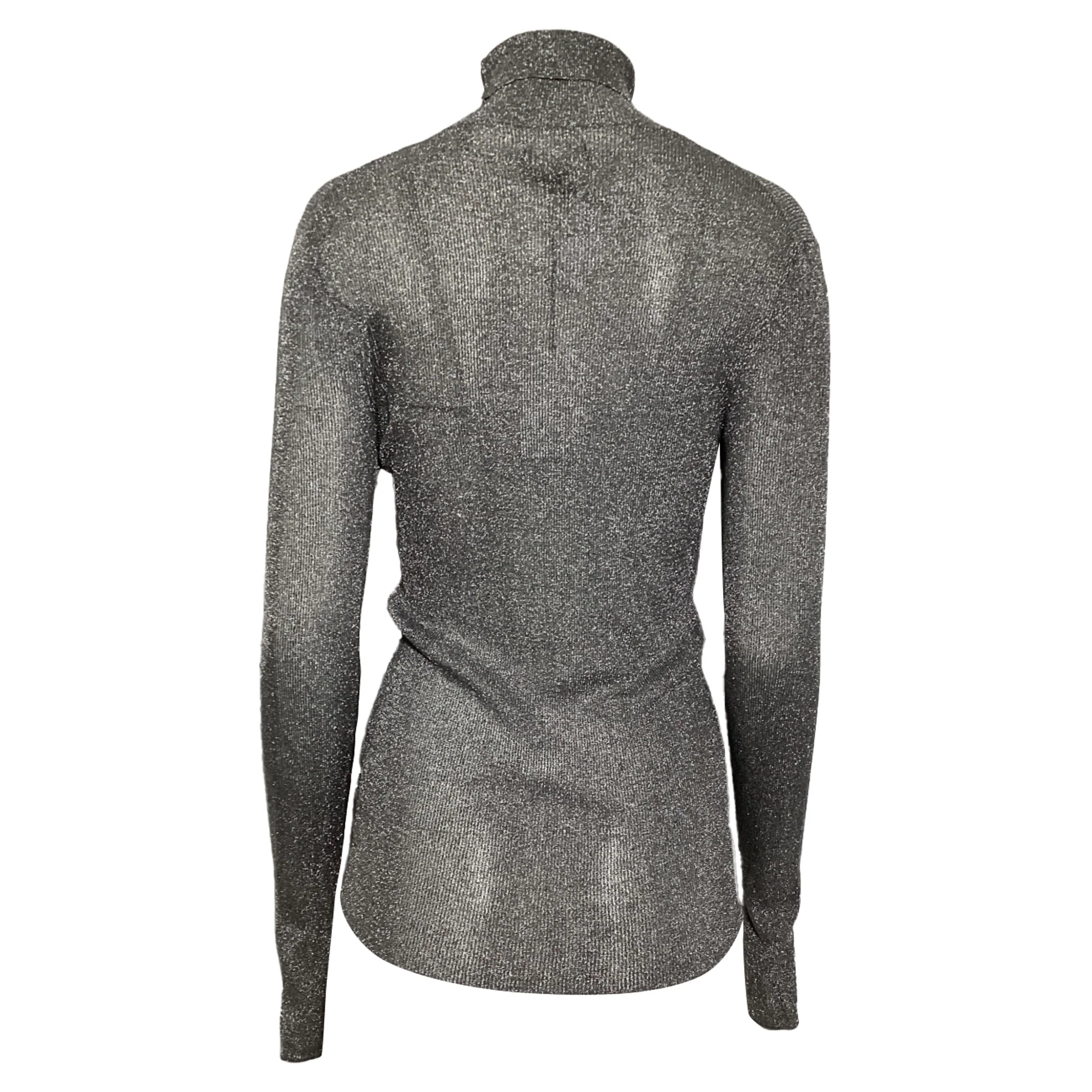 Women's Isabel Marant Turtleneck Sweater in Metallic Silver Viscose - Image 3