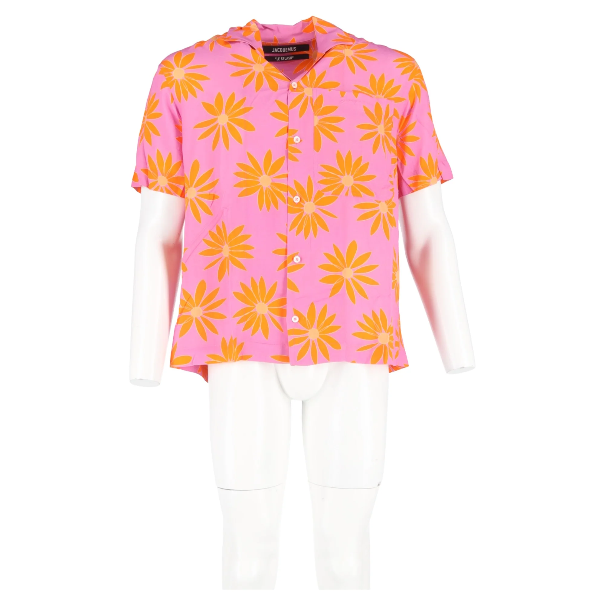 Men's Jacquemus La Chemise Jean Printed Shirt in Pink Viscose - Image 4