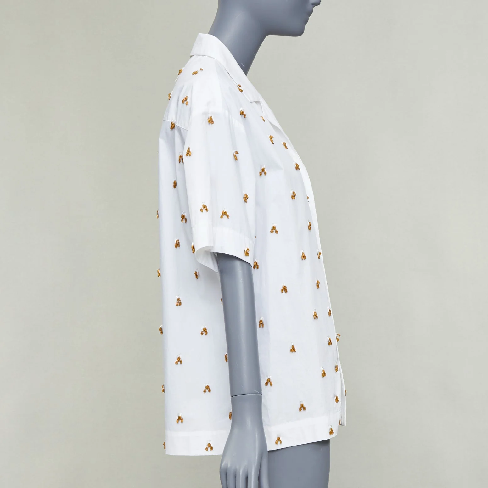 Women's Jacquemus 2021 L'amour La Chemise Ble white glass embellished shirt - Image 10