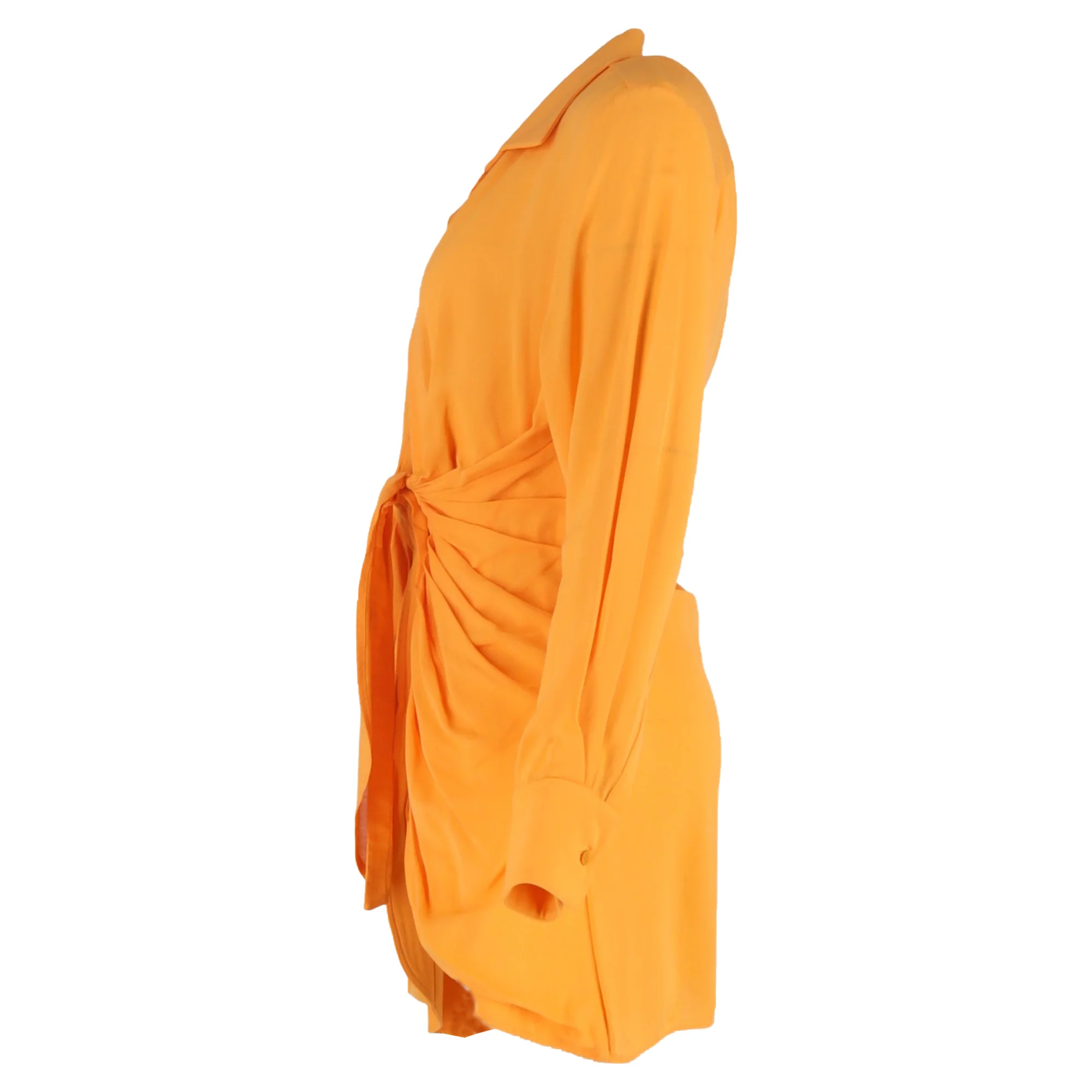 Women's Jacquemus Bahia Draped Mini Wrap Dress in Orange Viscose - Image 2