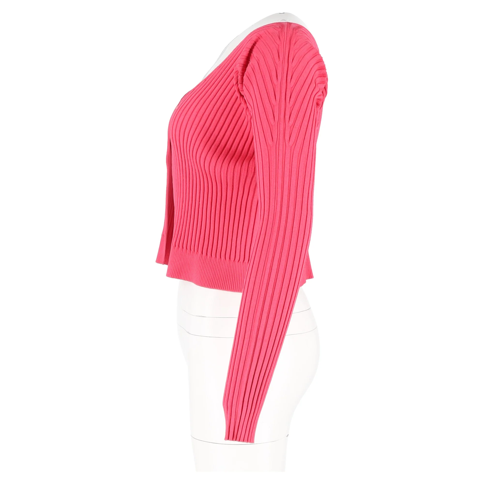 Women's Jacquemus La Maille Pralu Cropped Cardigan in Pink Viscose - Image 5