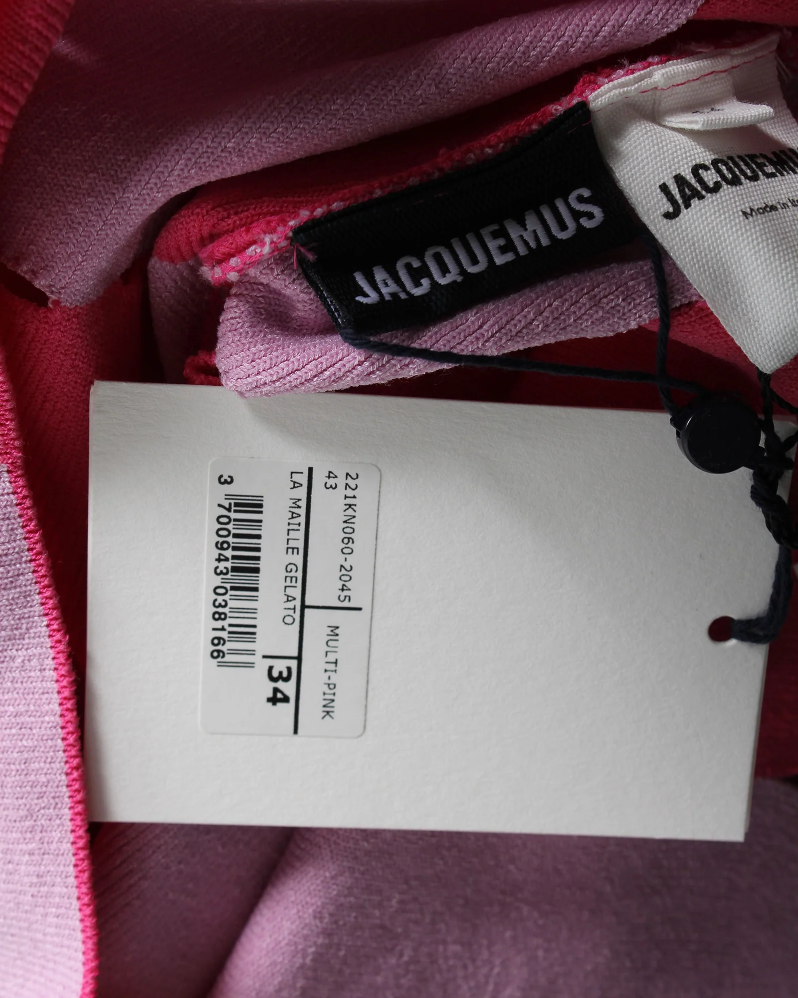 Women's Jacquemus Patchwork Ribbed Crop Top in Pink Cotton - Image 5