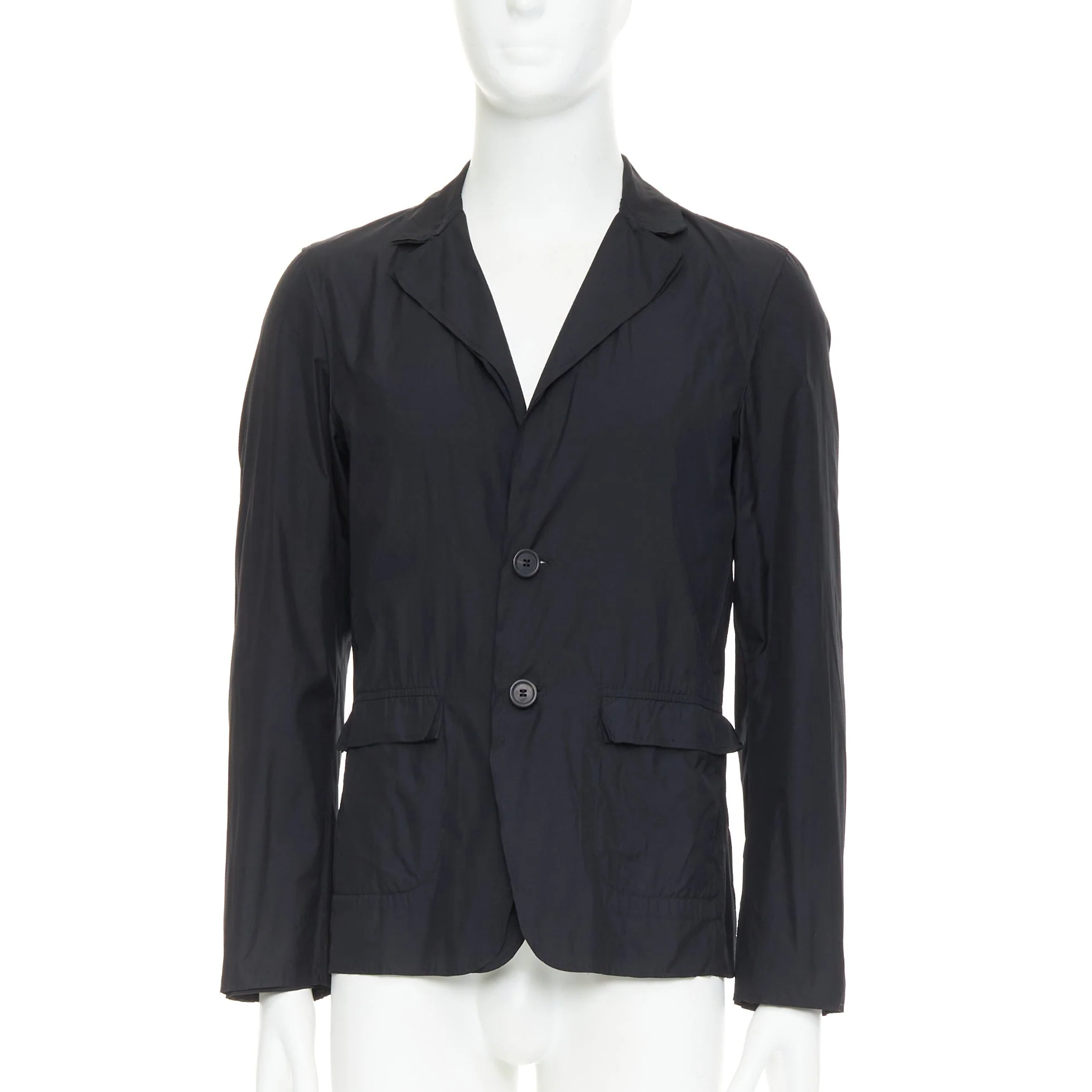 Men's LANVIN black light double layer fabric raw edges blazer jacket FR44 XS - Image 10