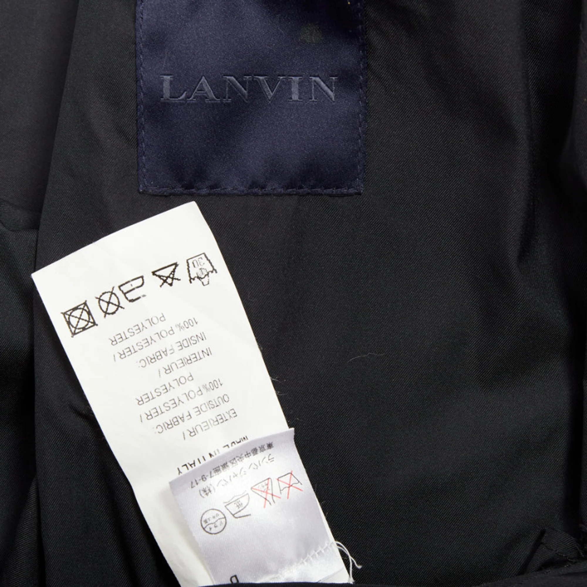 Men's LANVIN black light double layer fabric raw edges blazer jacket FR44 XS - Image 8