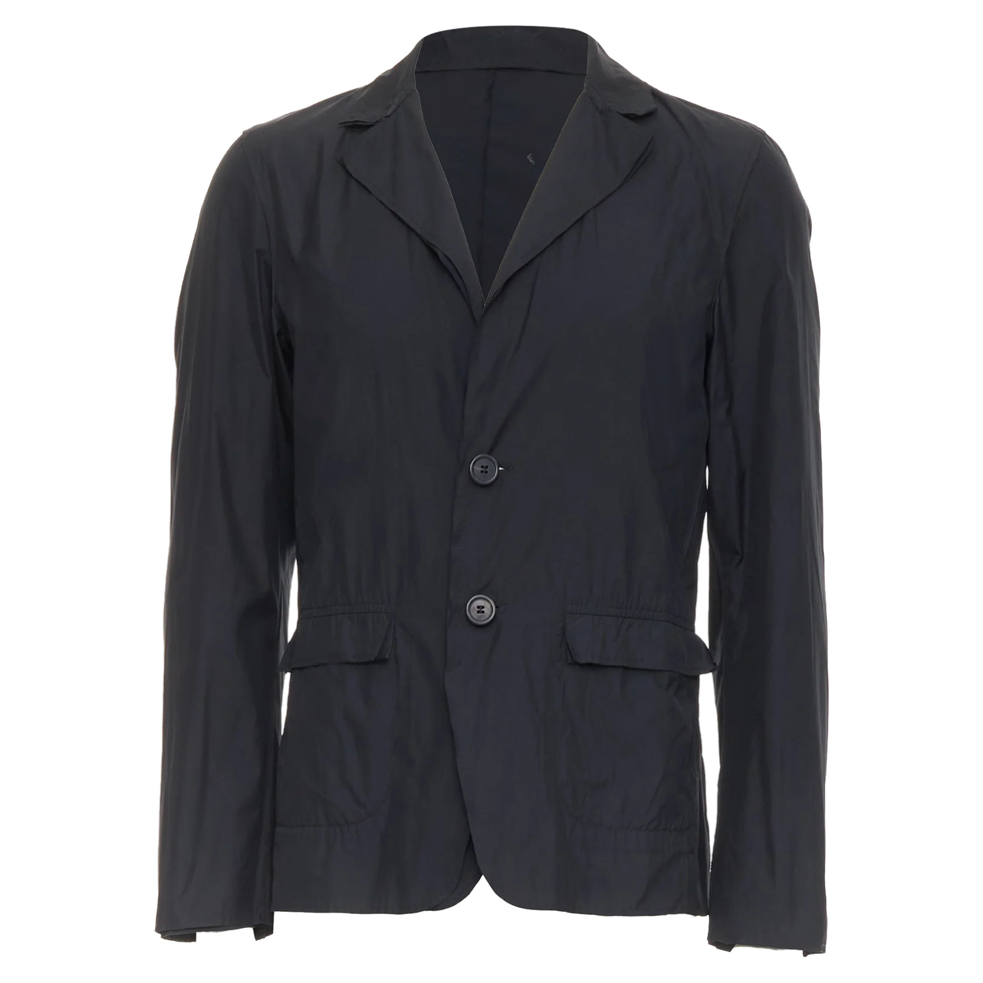 Men's LANVIN black light double layer fabric raw edges blazer jacket FR44 XS - Image 9