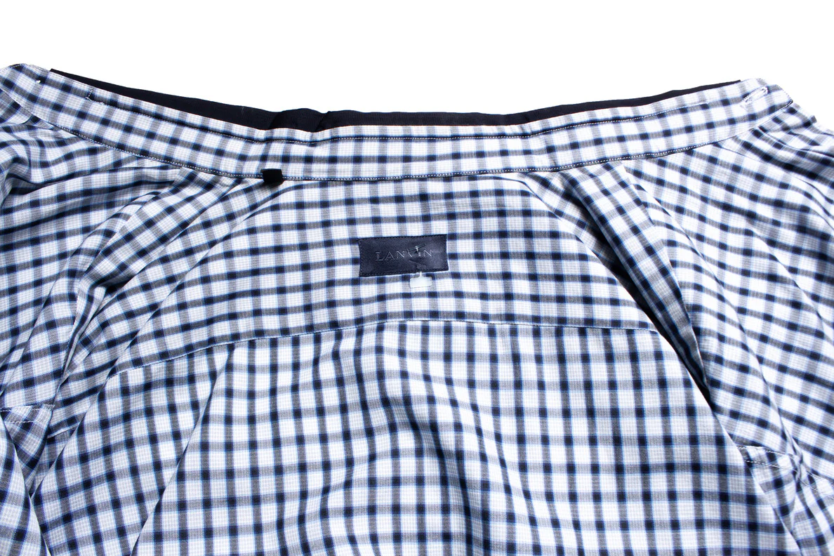 Men's Lanvin, checkered blouse in dark blue - Image 6