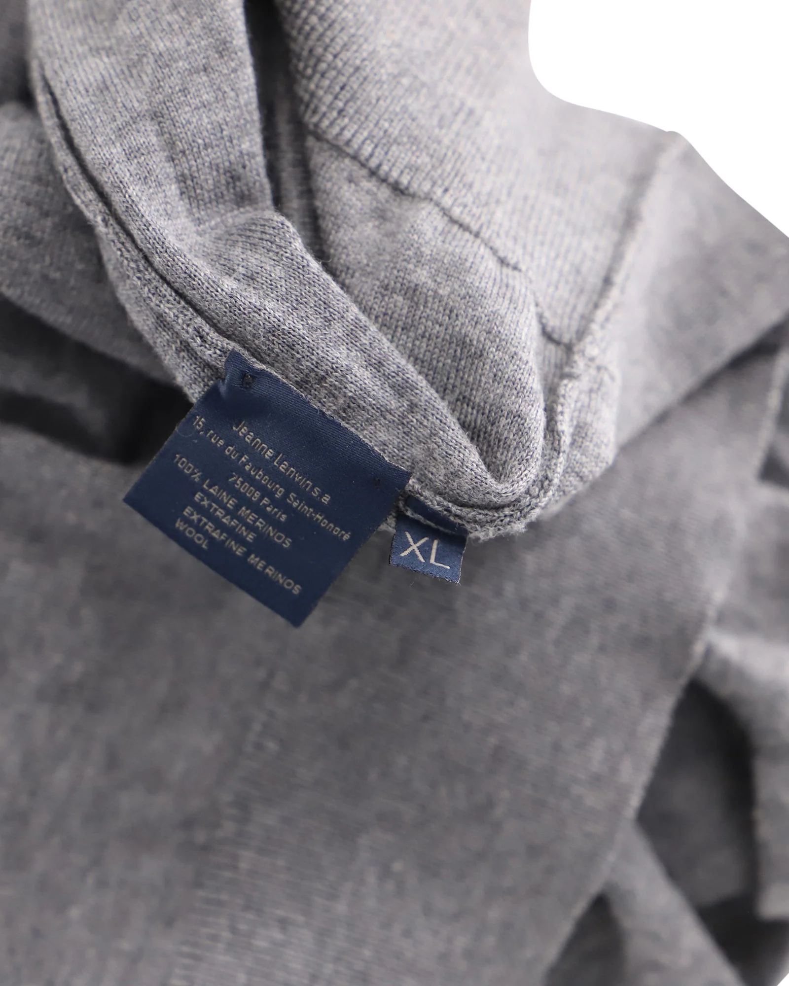 Men's Lanvin Sweater with Epaulettes in Grey Merino Wool - Image 4