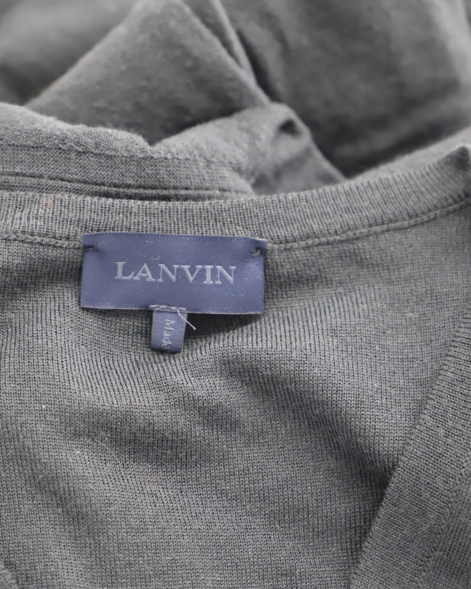 Men's Lanvin V-neck Sweater in Grey Merino Wool - Image 3