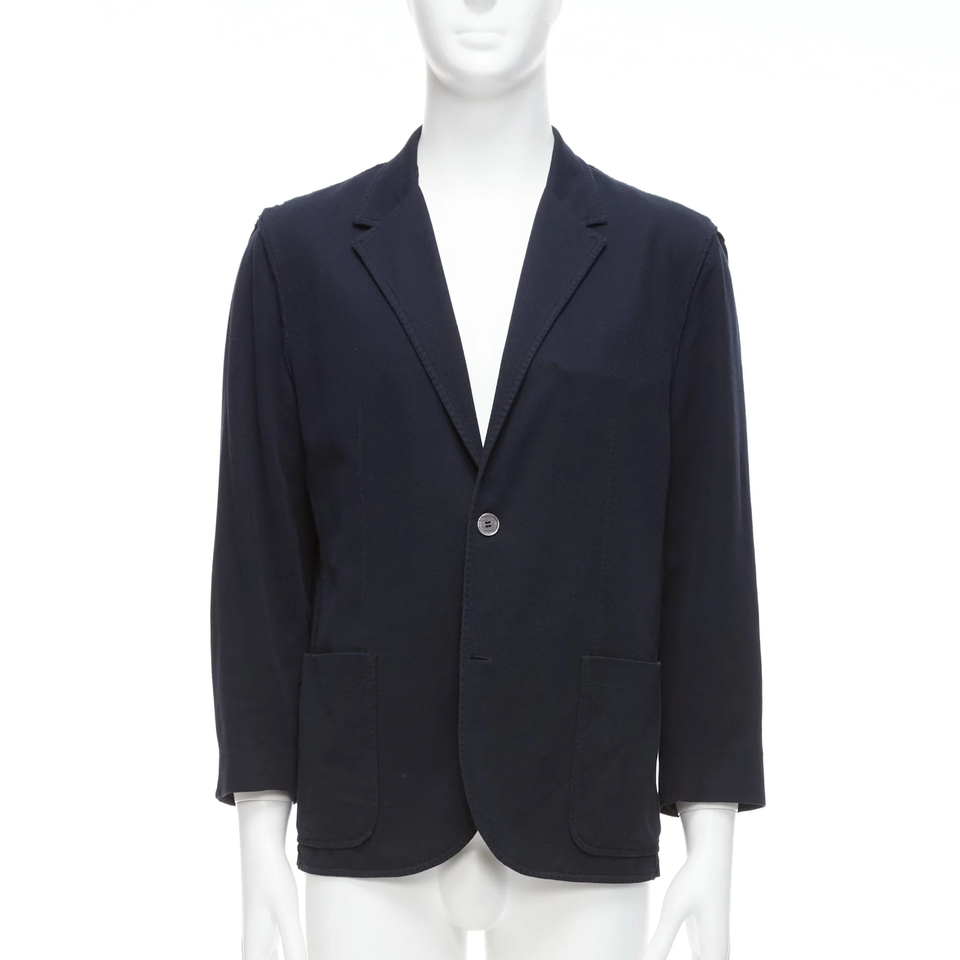 Men's Lanvin Waffle Cotton Inside Out Seams Blazer Jacket - Image 7