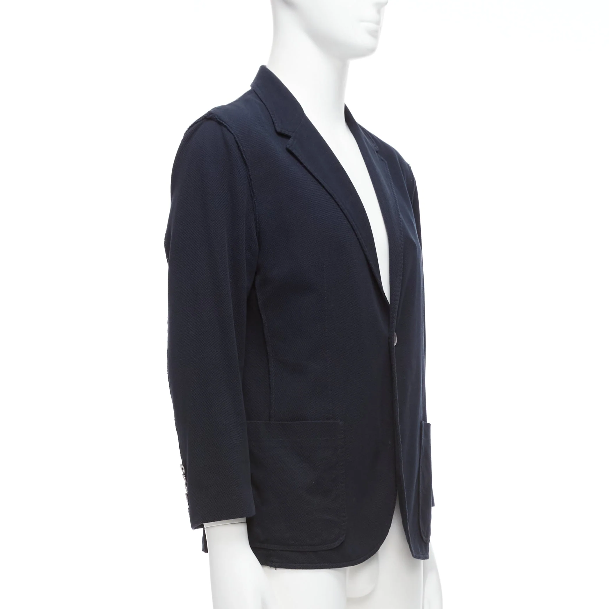 Men's Lanvin Waffle Cotton Inside Out Seams Blazer Jacket - Image 9