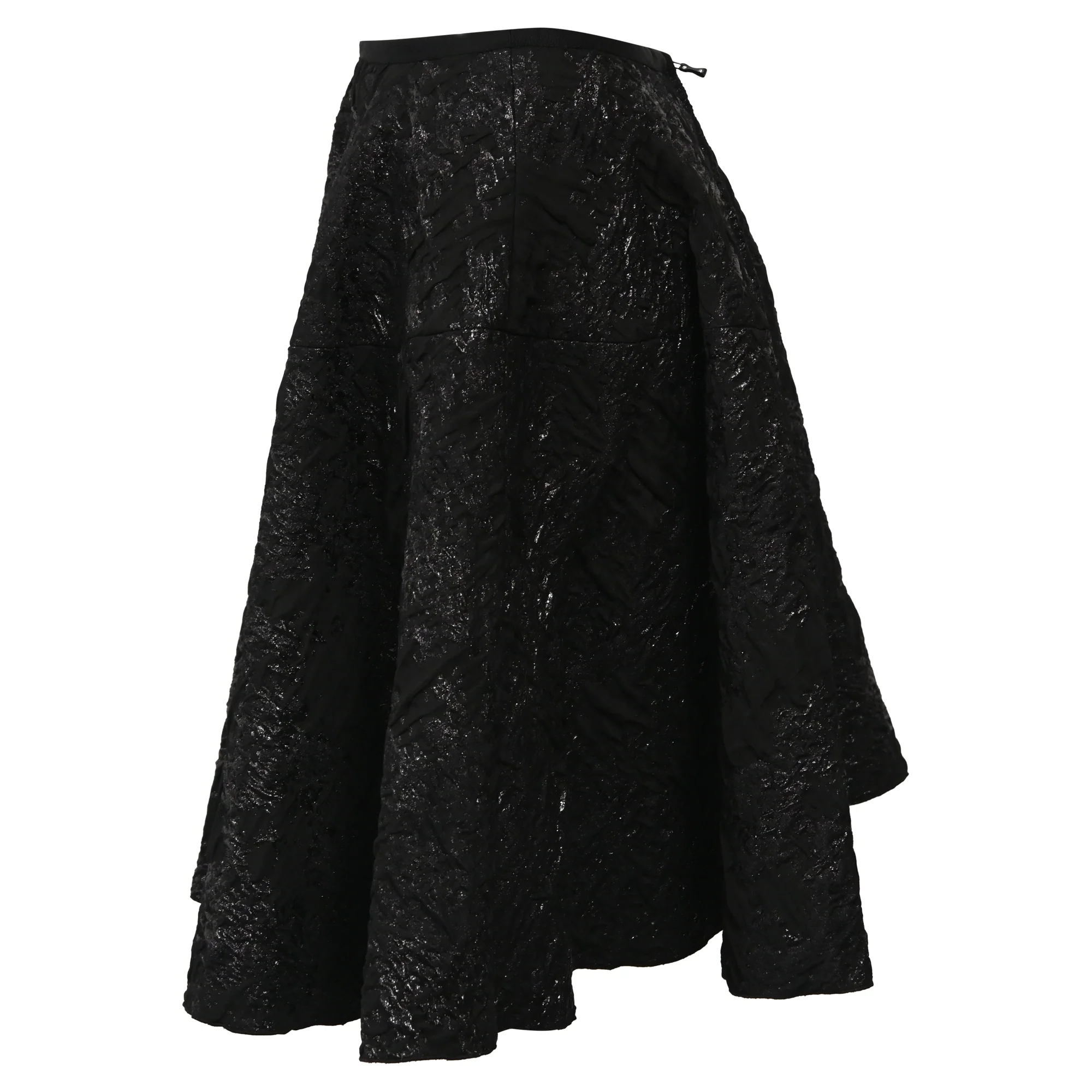 Women's Lanvin A-Line Jacquard Skirt in Black Polyester - Image 2
