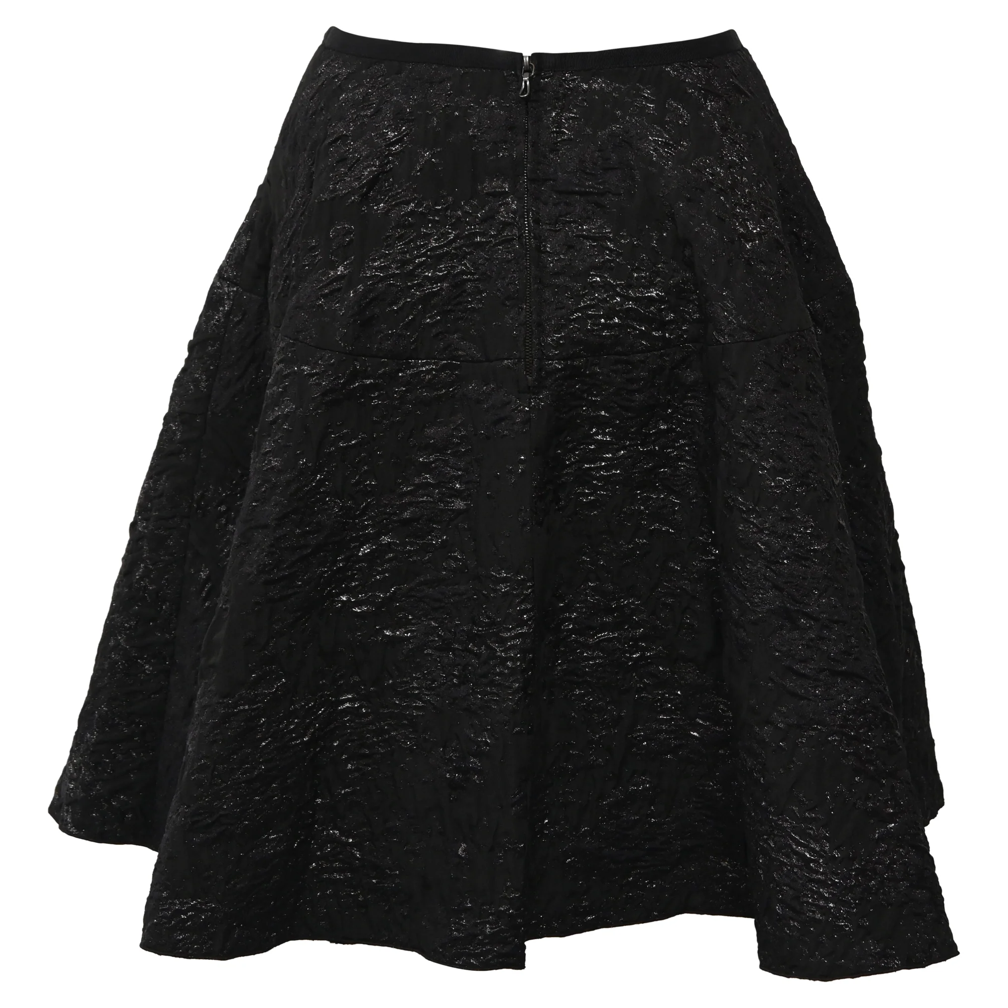 Women's Lanvin A-Line Jacquard Skirt in Black Polyester - Image 3