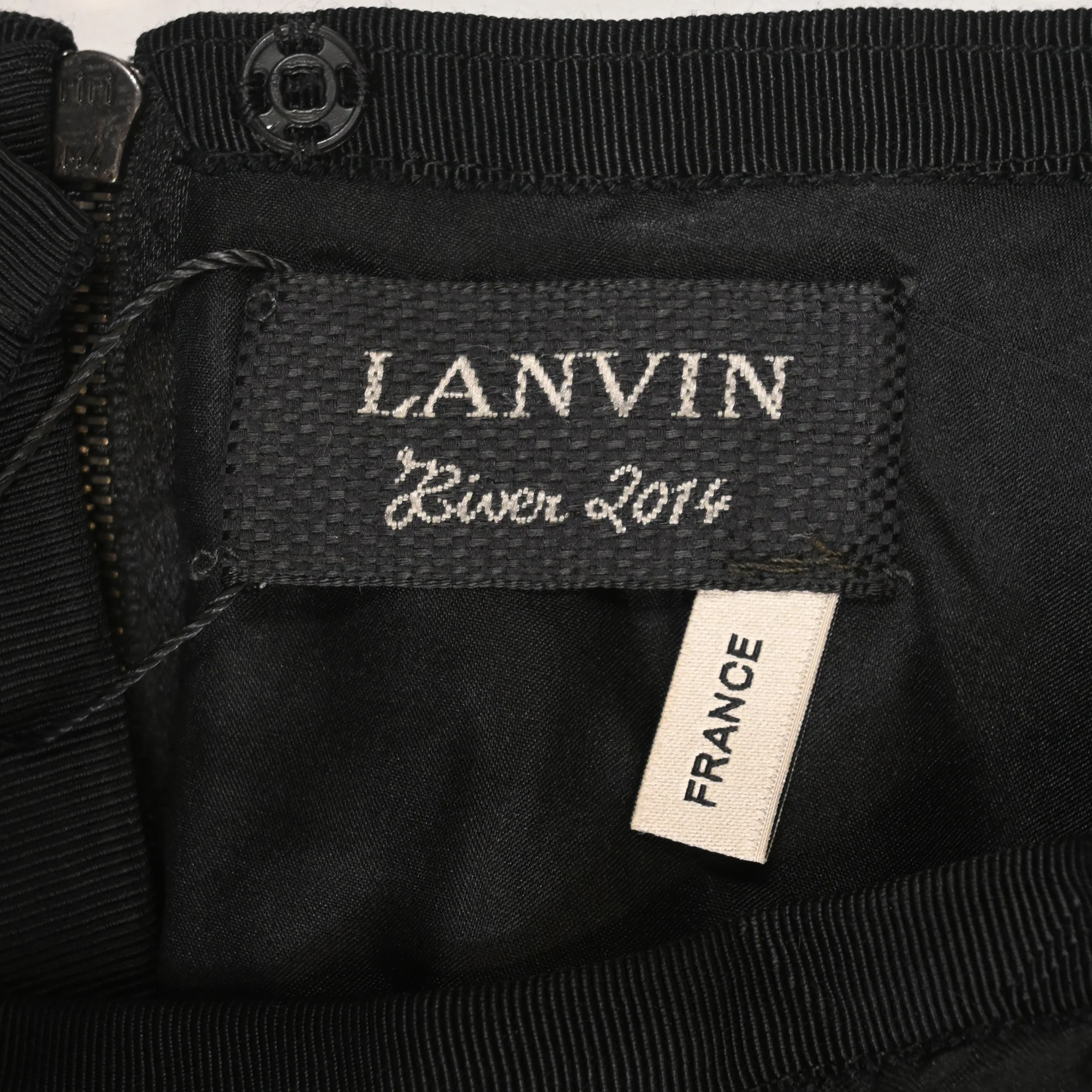Women's Lanvin A-Line Jacquard Skirt in Black Polyester - Image 4