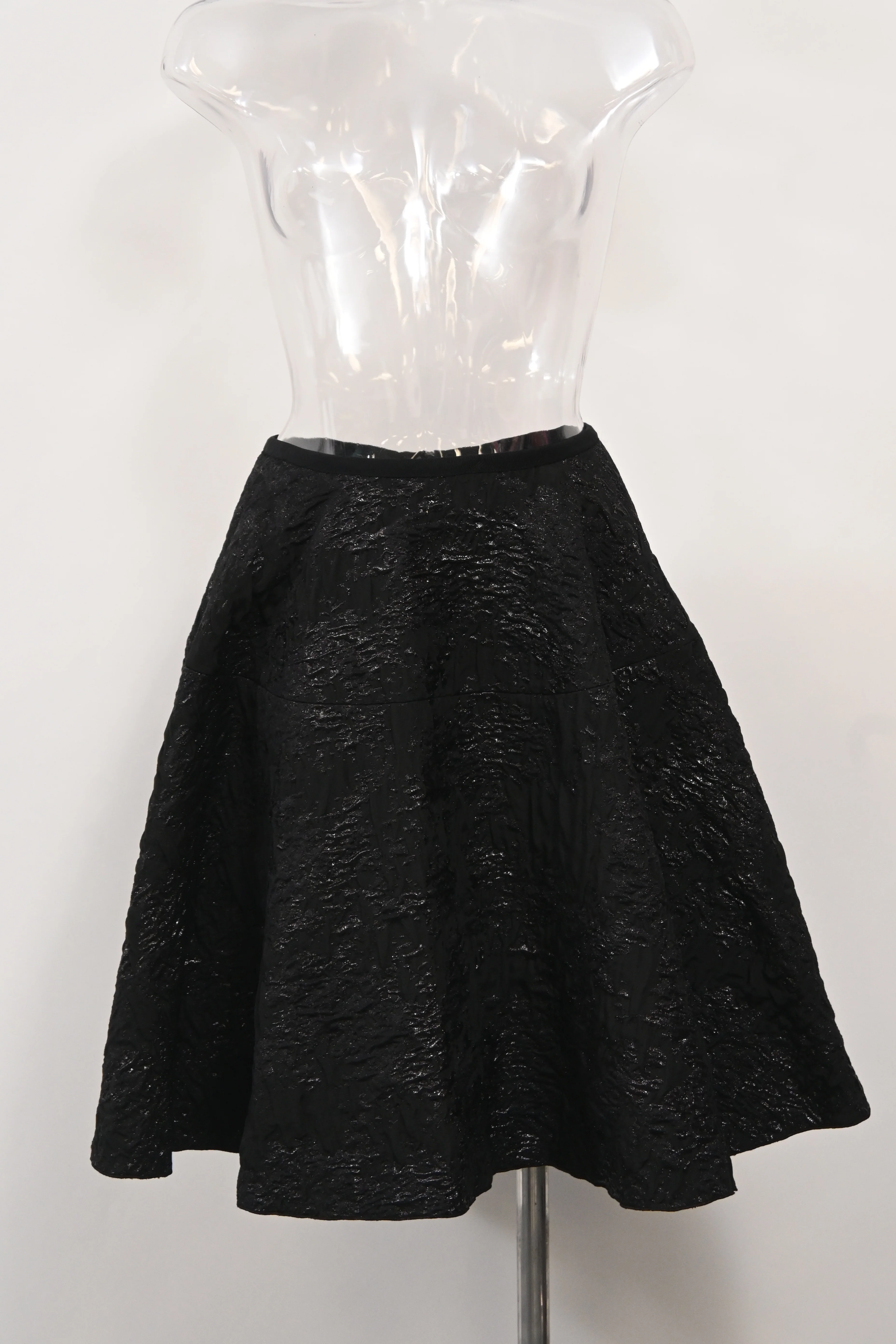 Women's Lanvin A-Line Jacquard Skirt in Black Polyester - Image 5