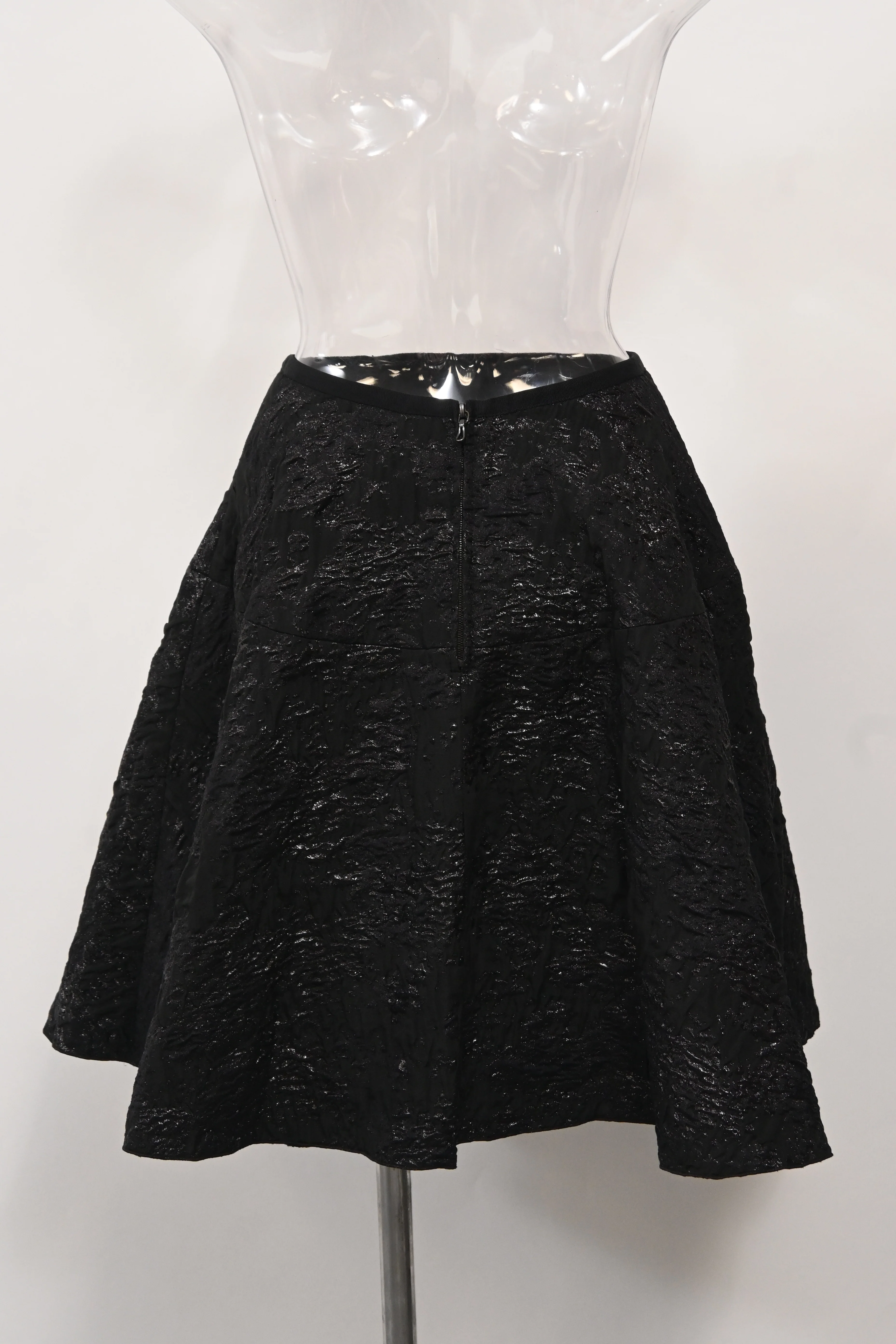 Women's Lanvin A-Line Jacquard Skirt in Black Polyester - Image 7