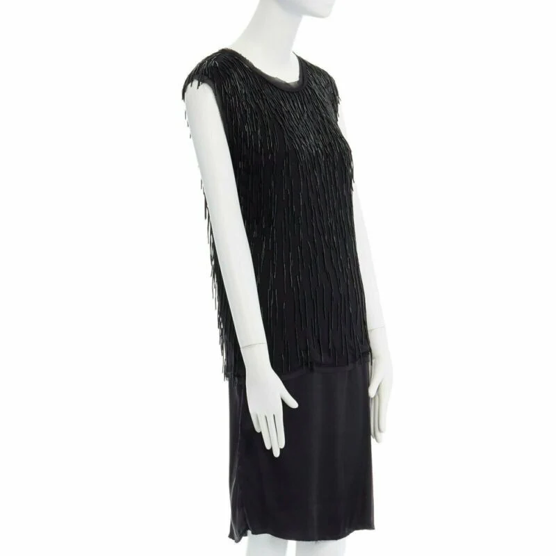 Women's Lanvin Alber Elbaz beaded embellished pper silk dress - Image 9