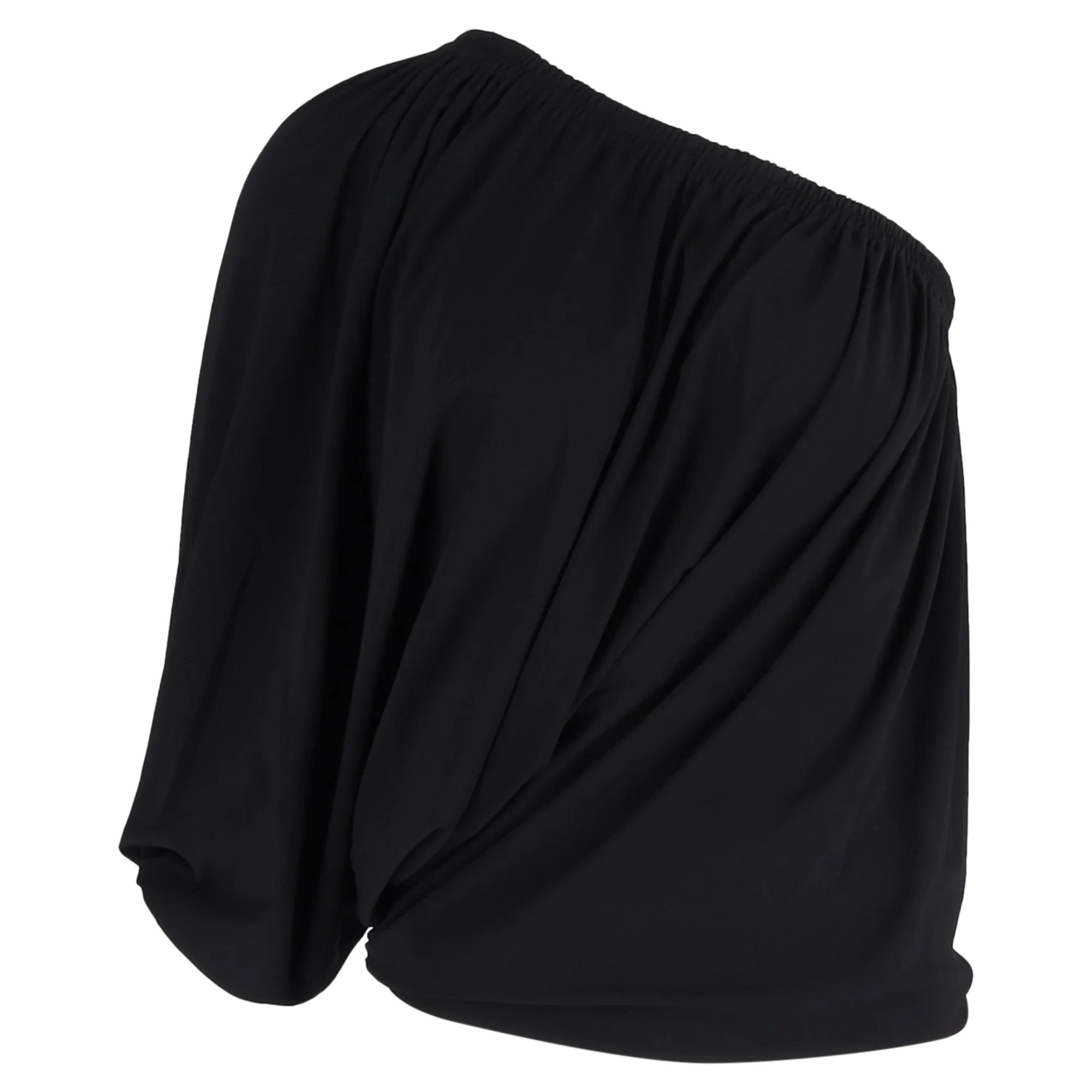 Women's Lanvin Blouson Off Shoulder Top in Black Viscose