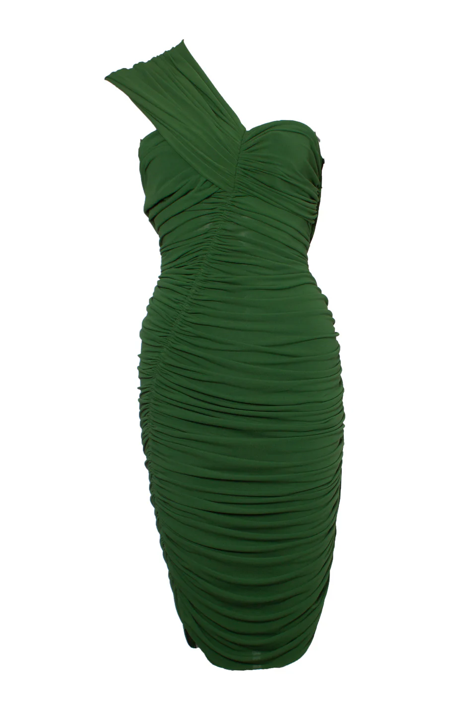 Women's Lanvin Green draped dress with one shoulder - Image 2