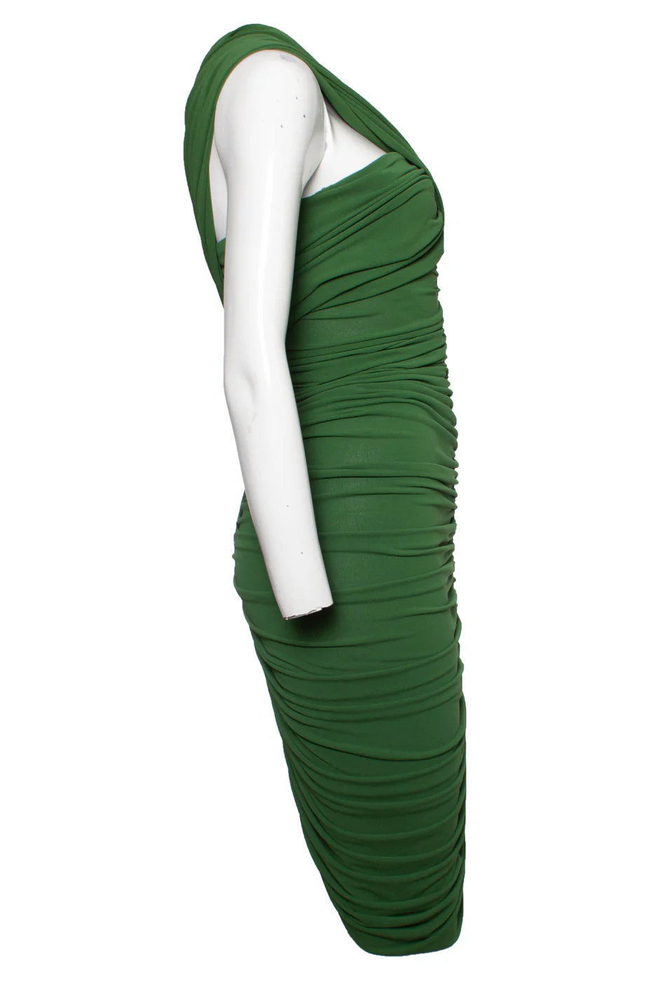 Women's Lanvin Green draped dress with one shoulder - Image 6