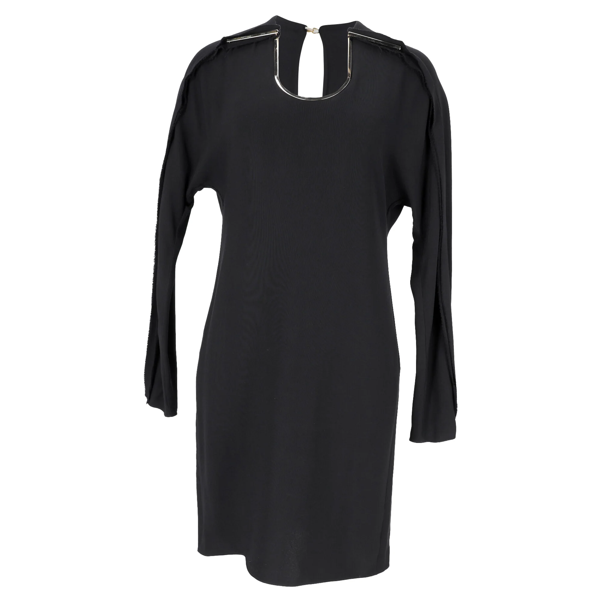 Women's Lanvin Hardware Detail Mini Dress in Navy Blue Viscose
