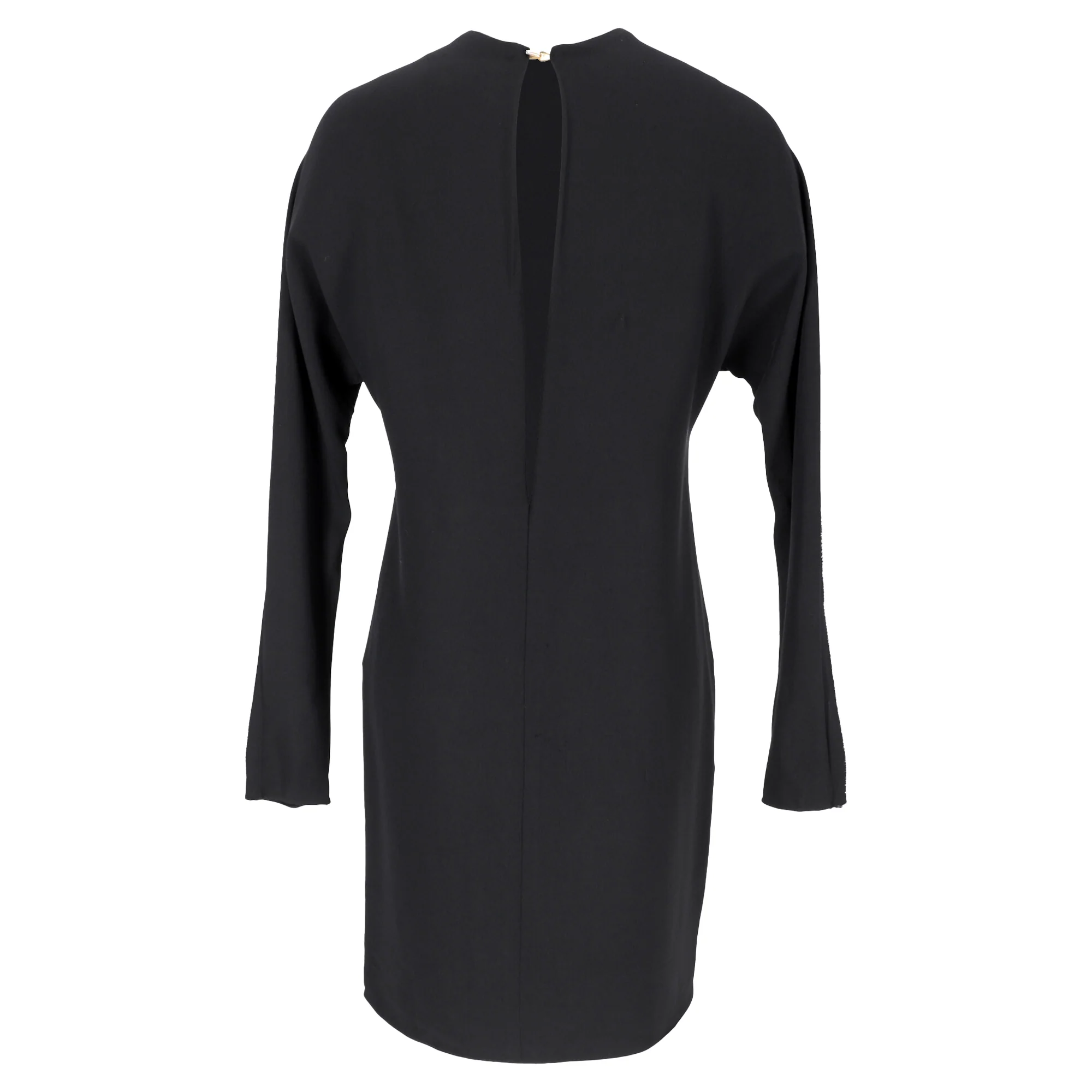 Women's Lanvin Hardware Detail Mini Dress in Navy Blue Viscose - Image 6