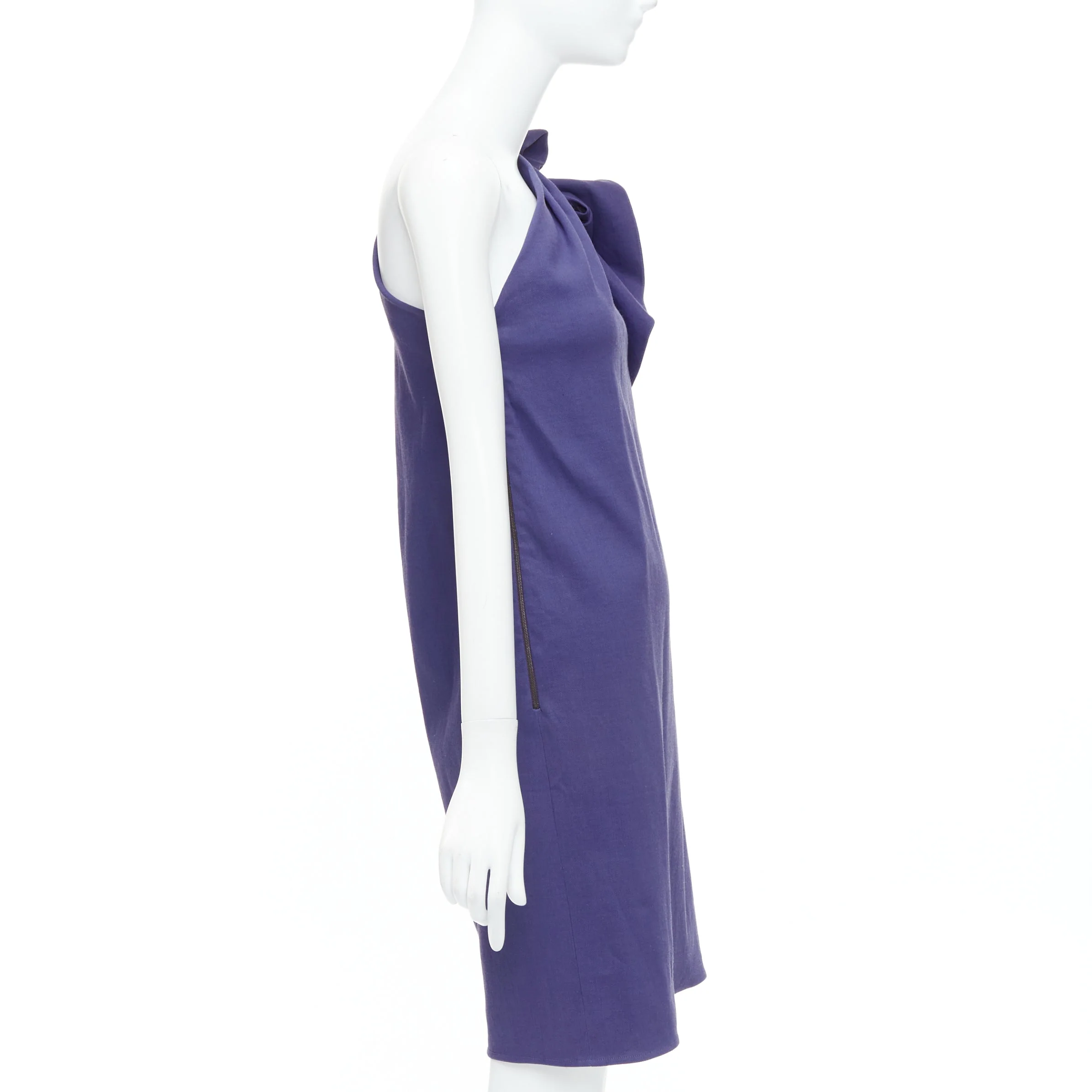 Women's Lanvin linen one shoulder ruffle dress - Image 10